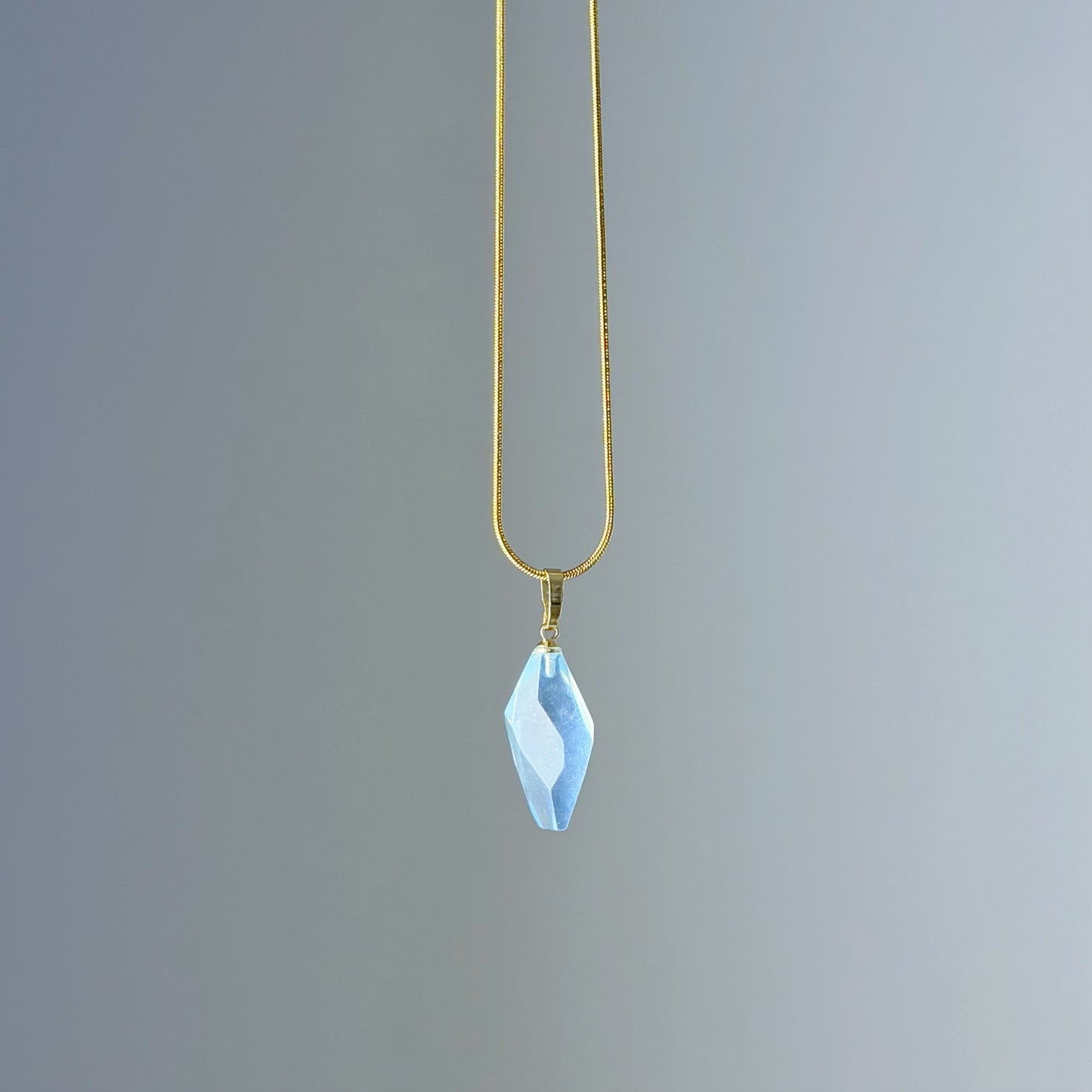 The Only One Handmade Blue Aquamarine Natural Crystal Necklace