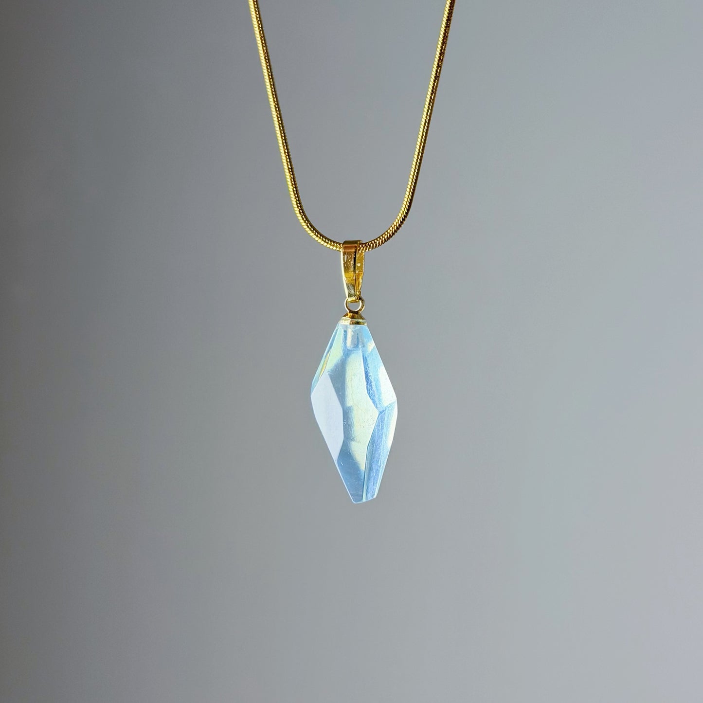 The Only One Handmade Blue Aquamarine Natural Crystal Necklace