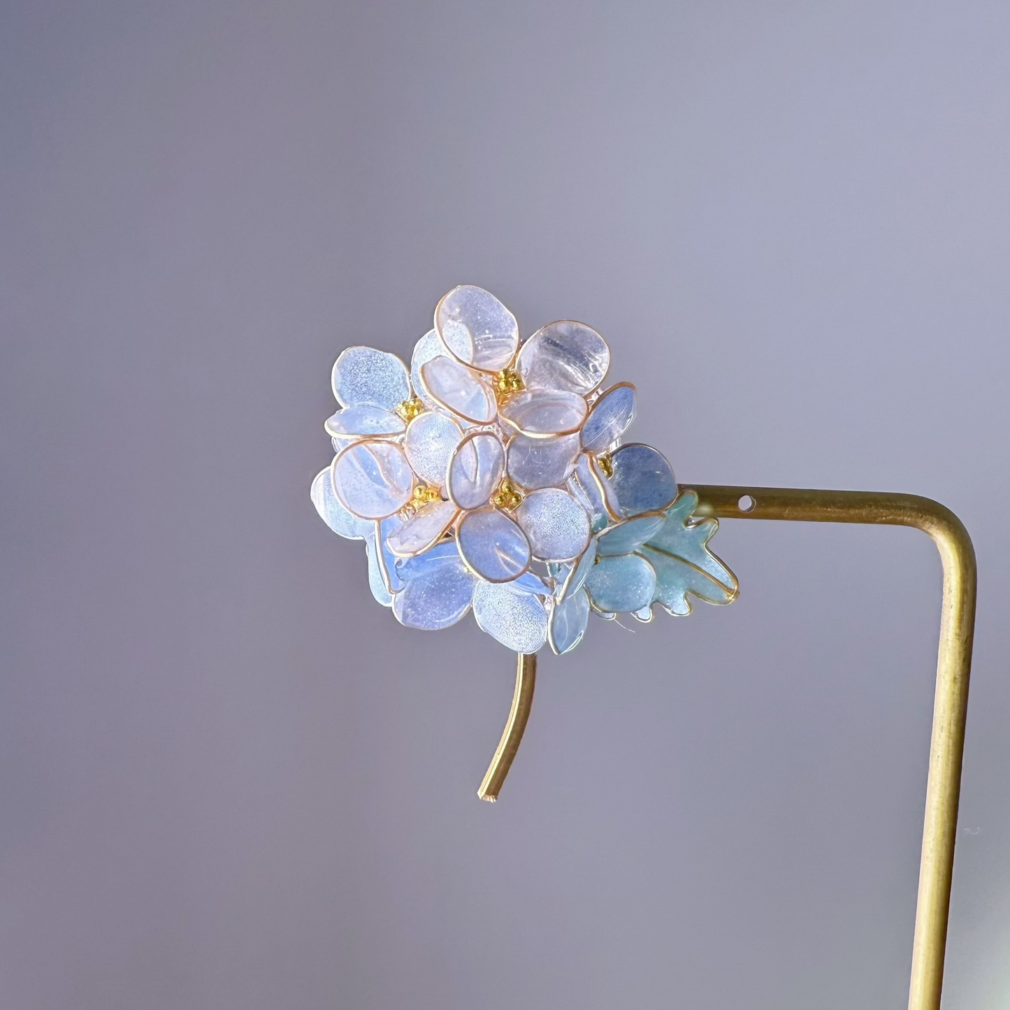 Handmade Blue Hydrangeas Flower Bouquet Brooch and Hair Clip-Ninaouity