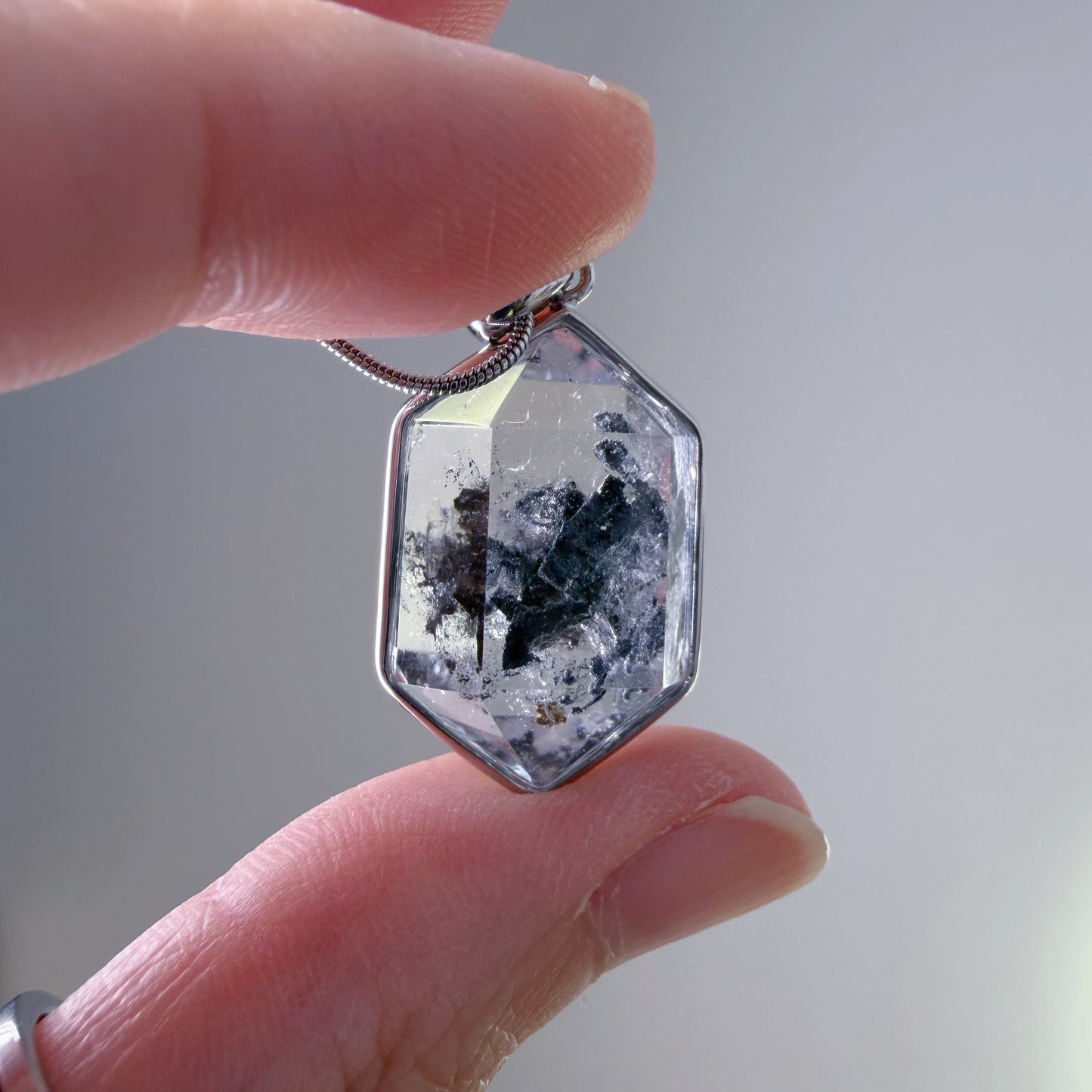 Quartzberry - Natural Large Herkimer Diamond Quartz Crystal Necklace - One-of-a-kind