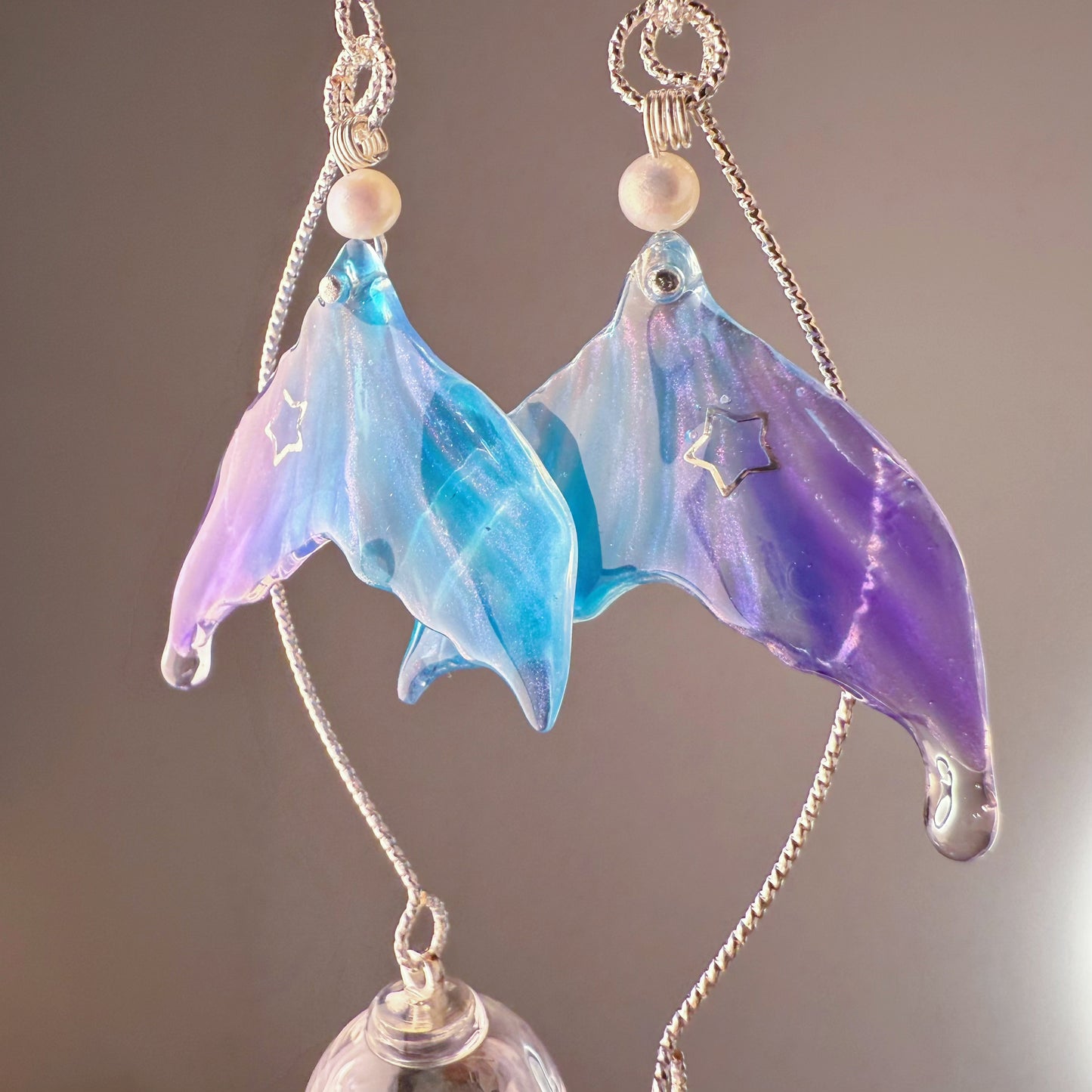 Mermaid Tail and Bubbles Statement Earrings