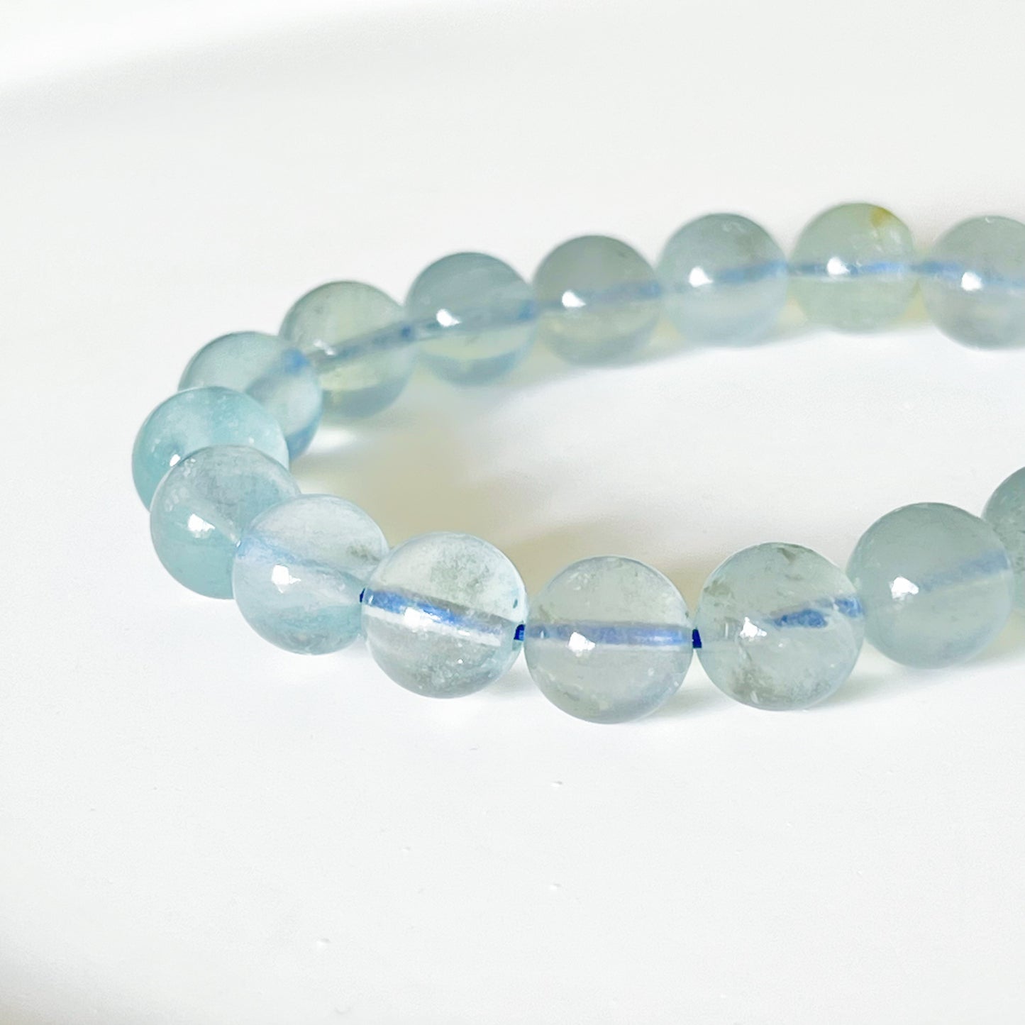 Throat Chakra Natural Clear Blue Aquamarine Crystal Bracelet-Ninaouity