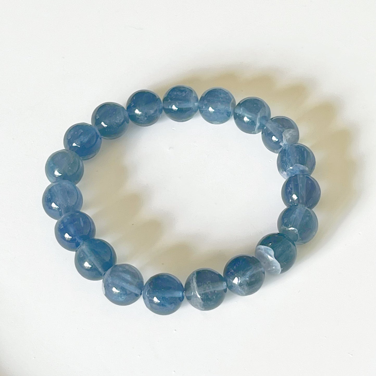 Third Eye and Throat Chakra Natural Blue Fluorite Crystal Bracelet-Ninaouity