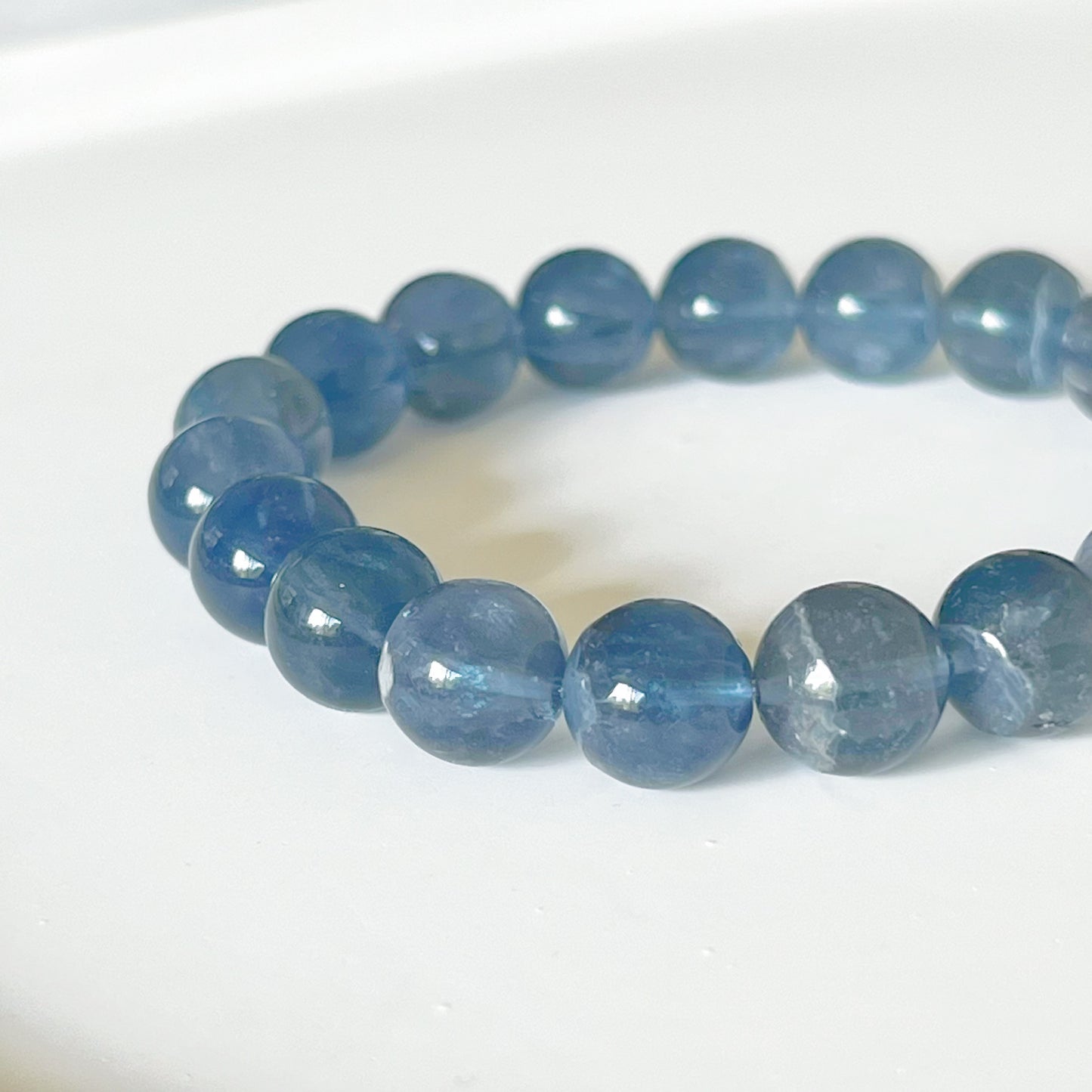Third Eye and Throat Chakra Natural Blue Fluorite Crystal Bracelet-Ninaouity