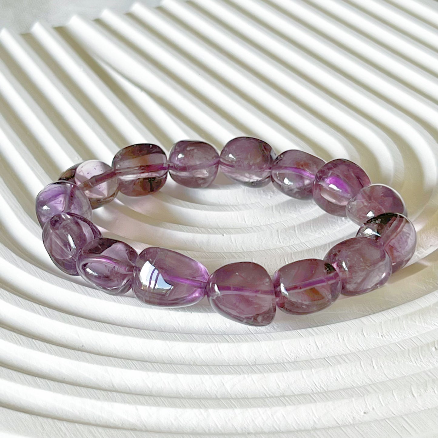 Crown Chakra Natural Amethyst Crystal Freeform Bracelet-Ninaouity