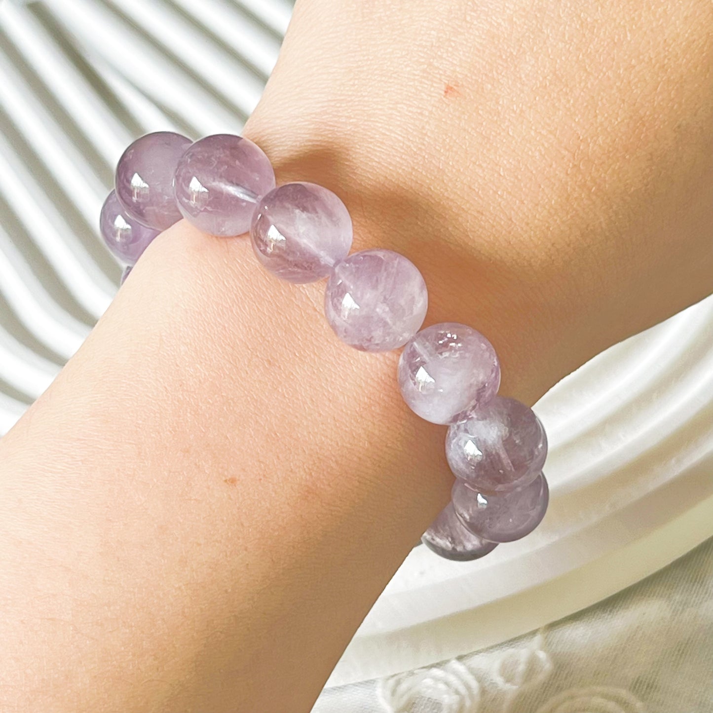 Crown Chakra Natural Lavender Amethyst Crystal Bracelet-Ninaouity