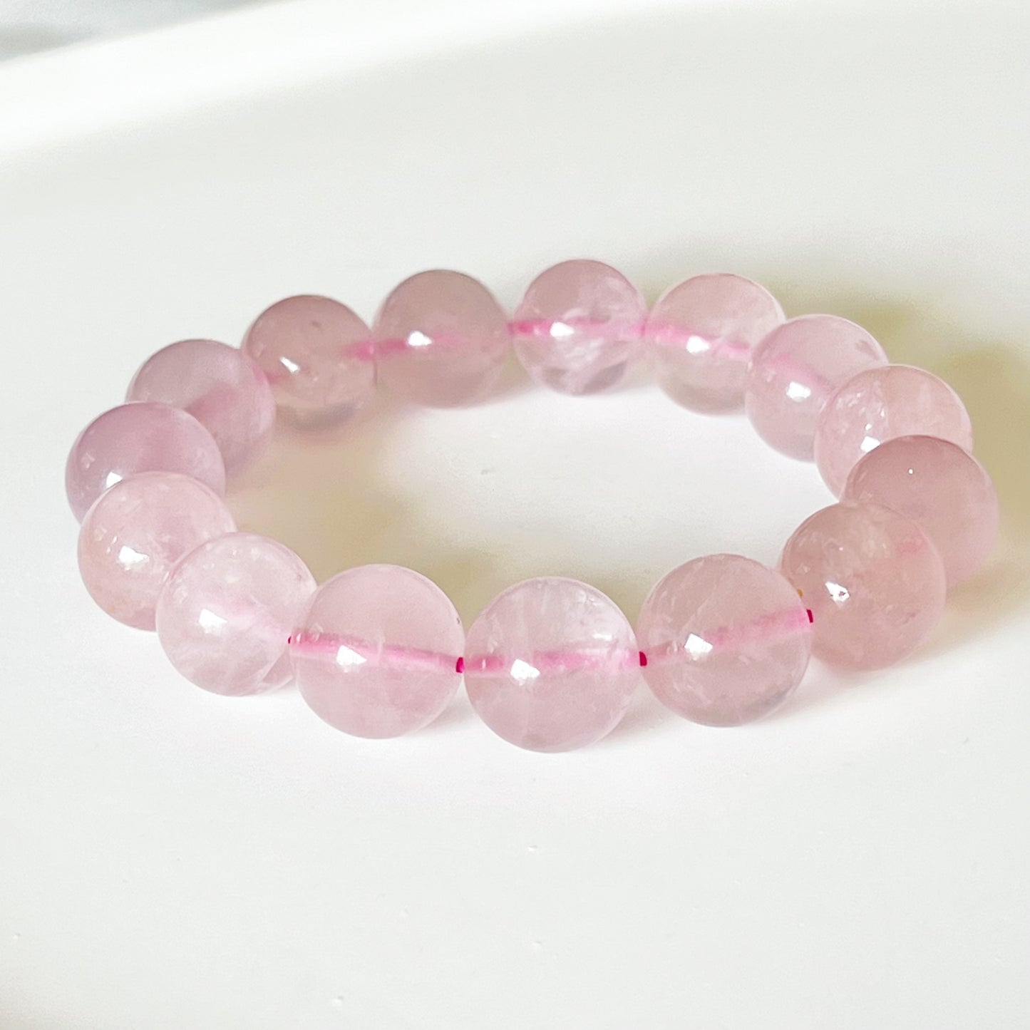 Heart Chakra Natural Mozambique Rose Quartz Crystal Bracelet-Ninaouity