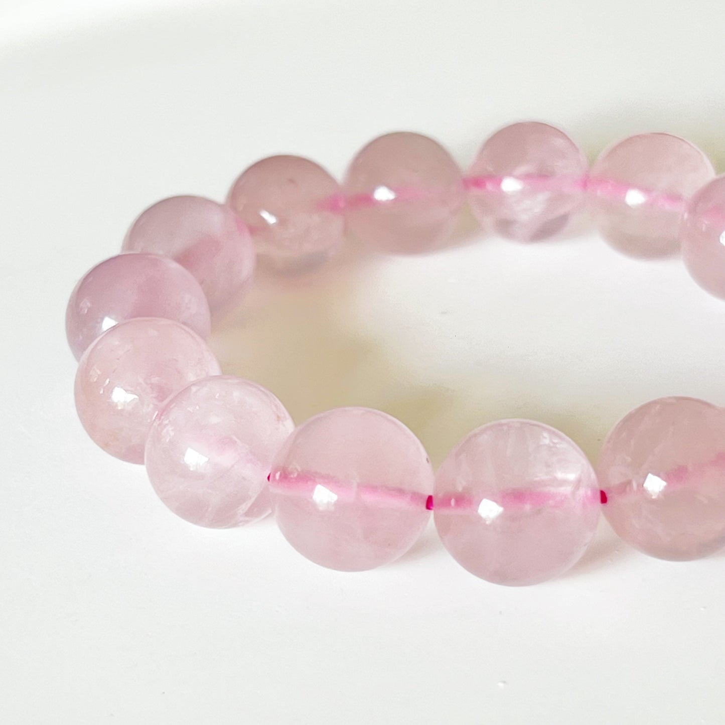 Heart Chakra Natural Mozambique Rose Quartz Crystal Bracelet-Ninaouity