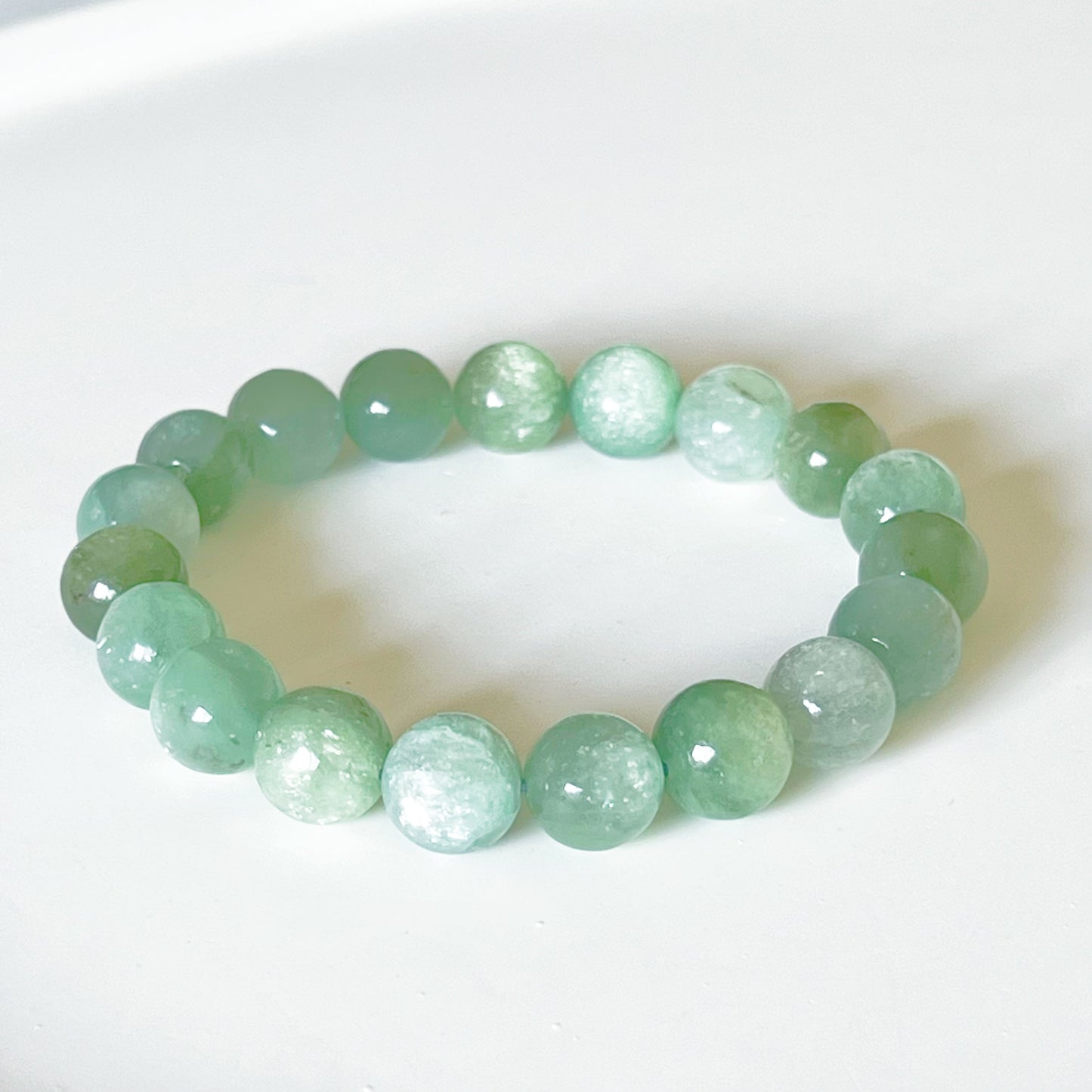 Heart Chakra Light Green Lepidolite Crystal Bracelet-Ninaouity