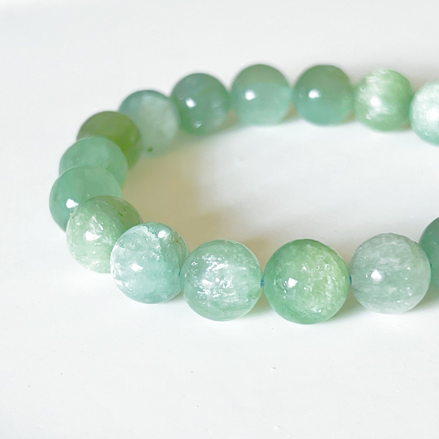 Heart Chakra Light Green Lepidolite Crystal Bracelet-Ninaouity