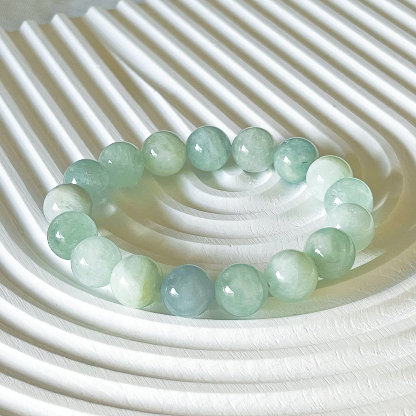 Throat Chakra Natural Green Tone Aquamarine Crystal Bracelet-Ninaouity