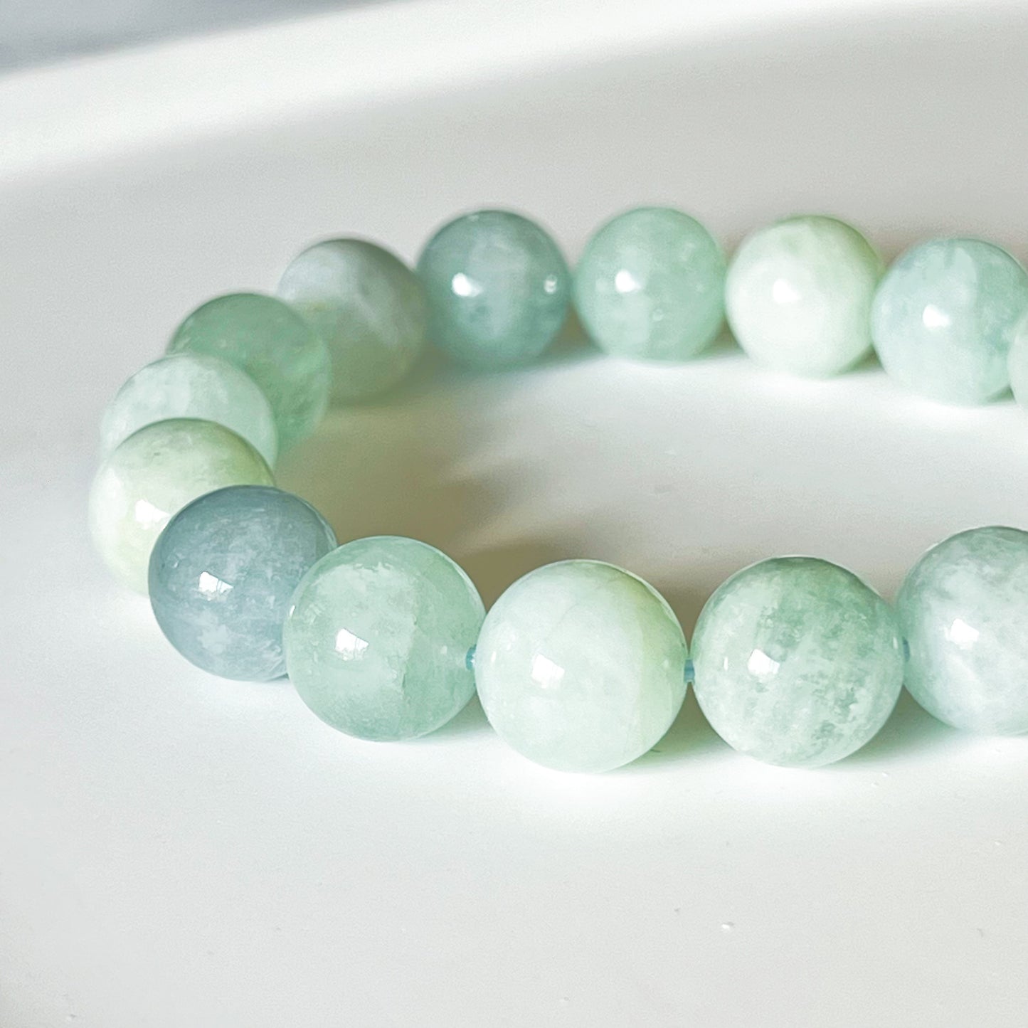 Throat Chakra Natural Green Tone Aquamarine Crystal Bracelet-Ninaouity