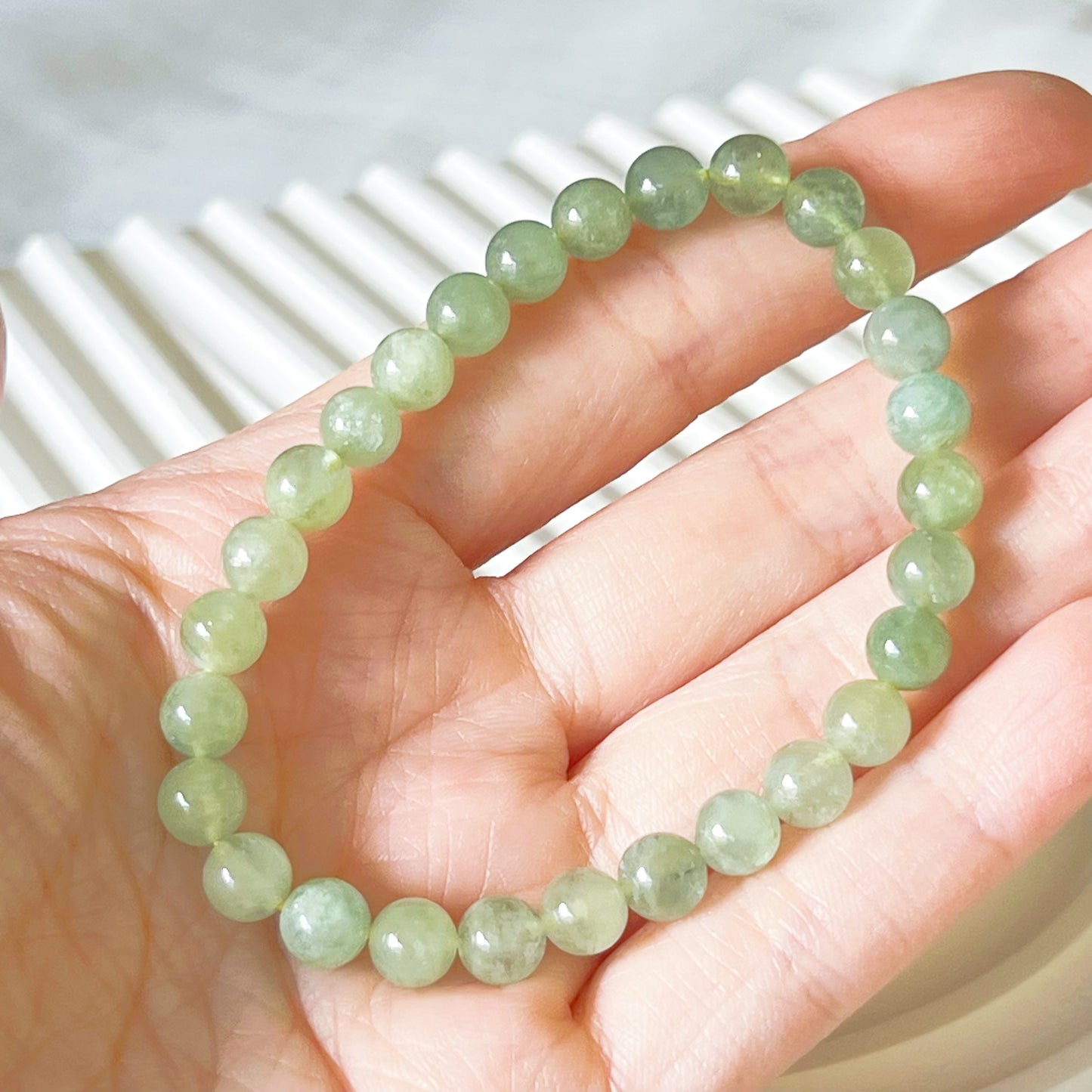 Heart Chakra Green Beryl Crystal Bracelet-Ninaouity