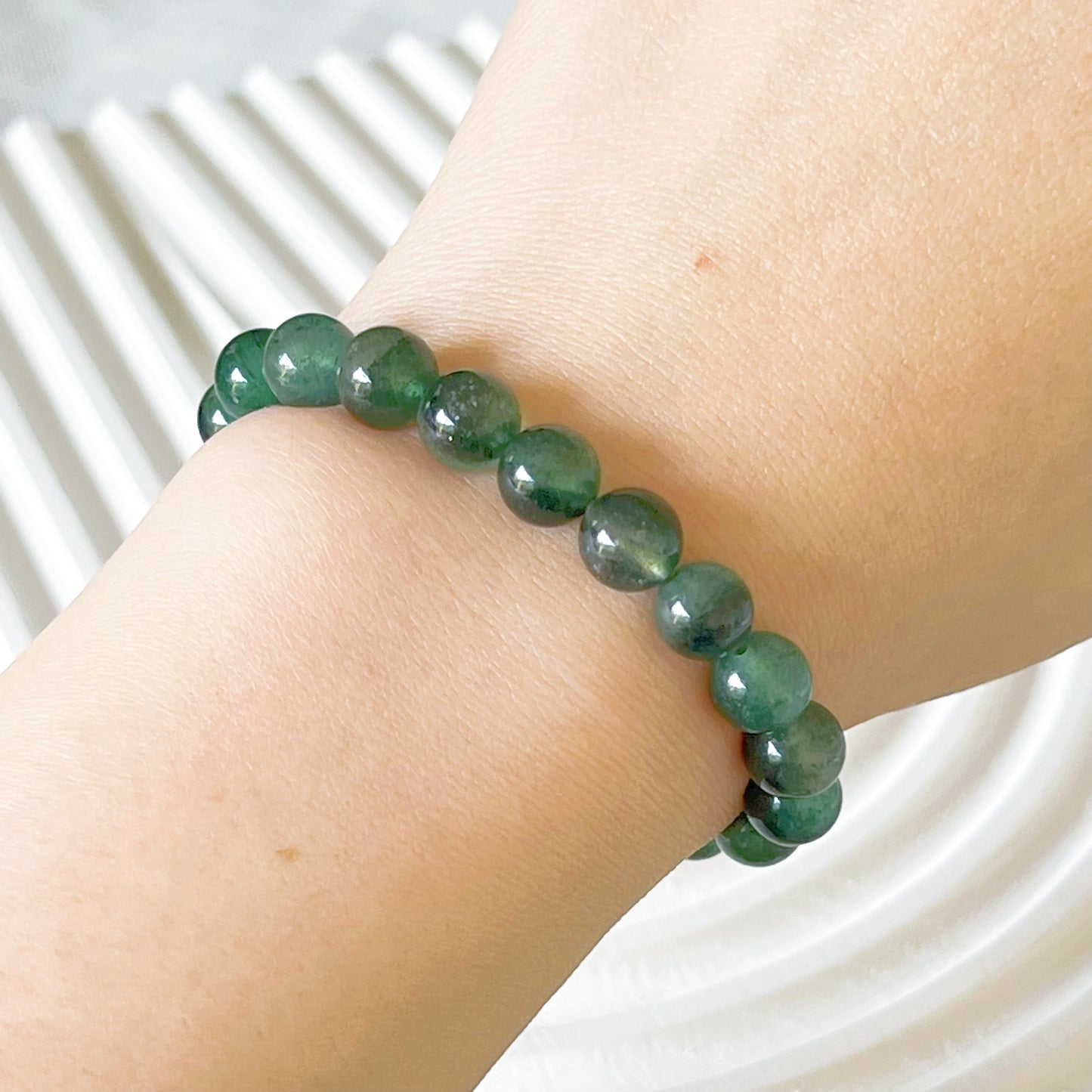 Heart Chakra Green Strawberry Quartz Crystal Bracelet-Ninaouity