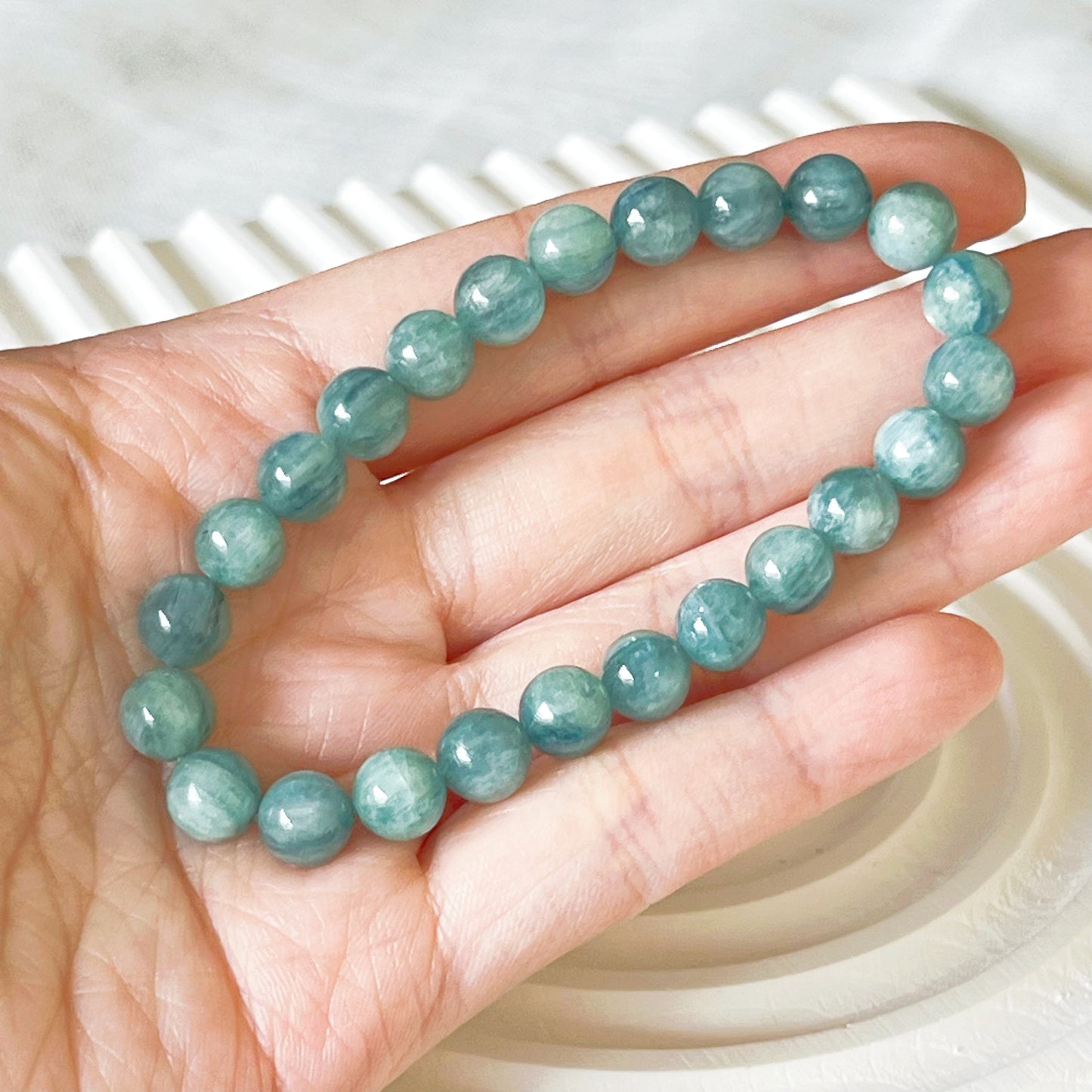 Heart Chakra Green Kyanite Crystal Bracelet-Ninaouity