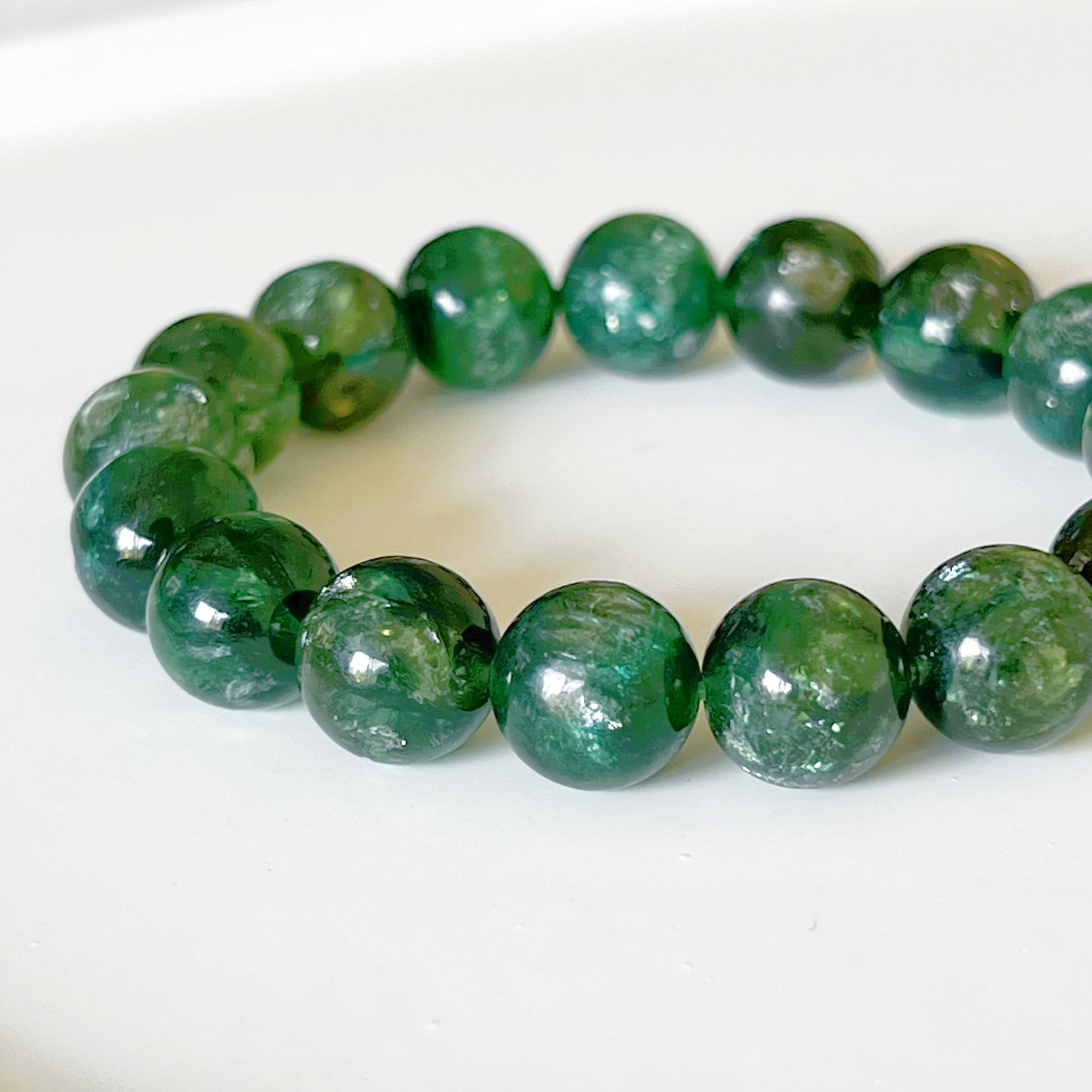 Heart Chakra Emerald Green Lepidolite Crystal Bracelet-Ninaouity