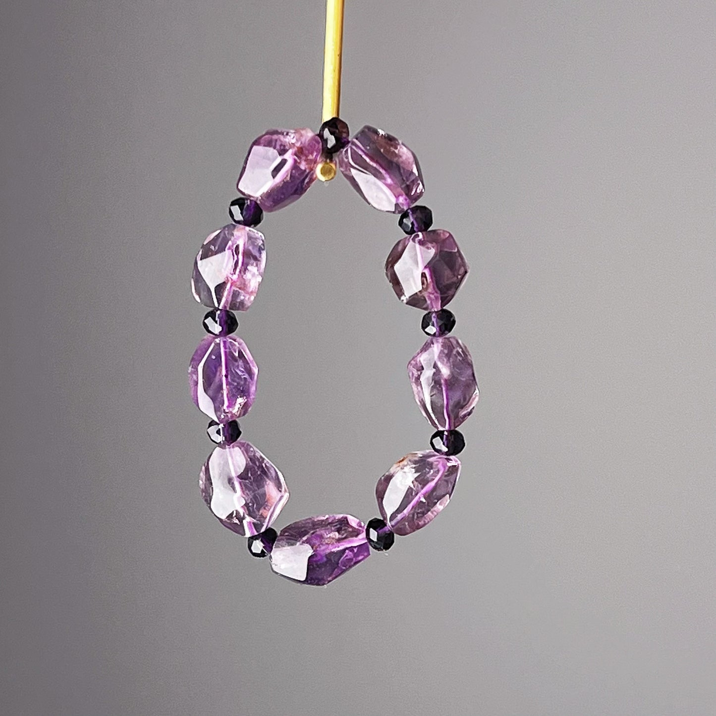 Crown Chakra Natural Amethyst Crystal Freeform Cut Bracelet-Ninaouity