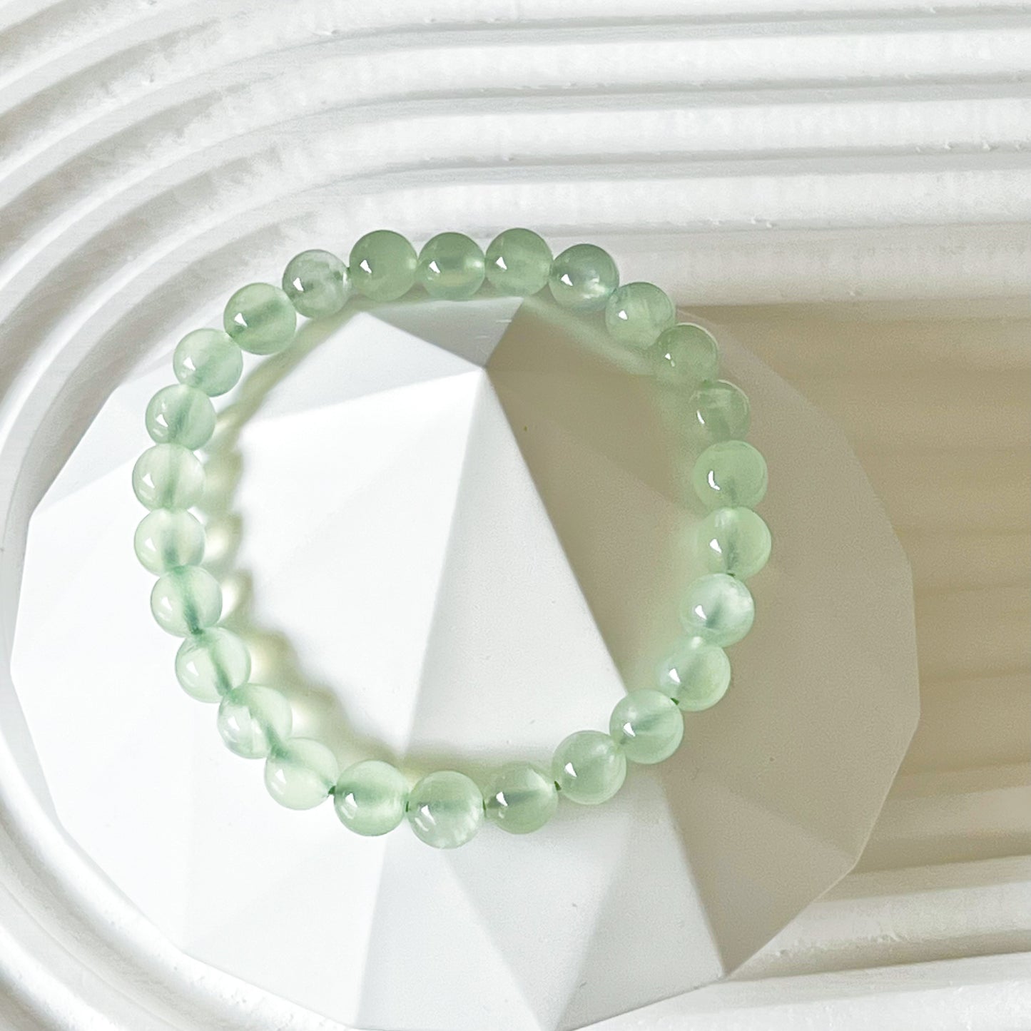 Heart Chakra Green Prehnite Crystal Bracelet-Ninaouity