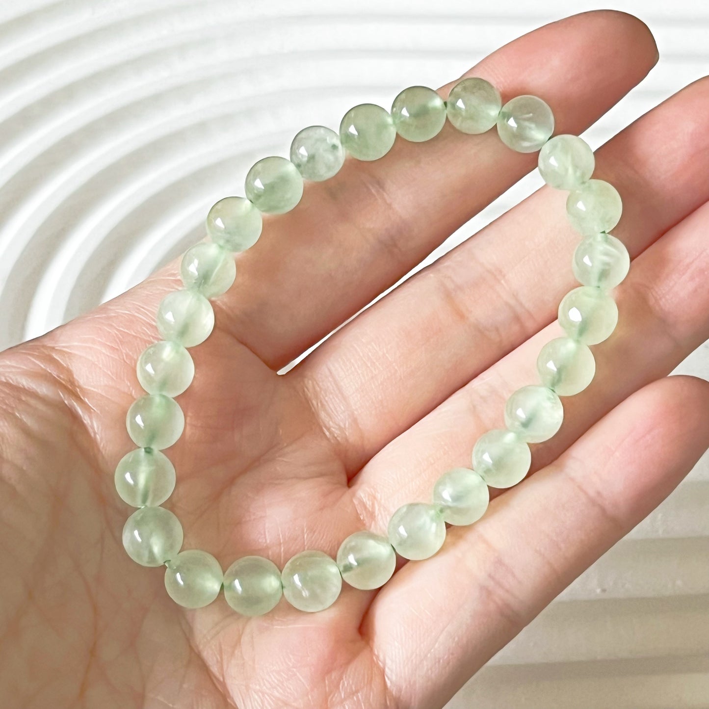 Heart Chakra Green Prehnite Crystal Bracelet-Ninaouity