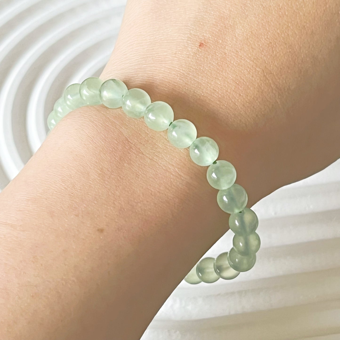 Heart Chakra Green Prehnite Crystal Bracelet-Ninaouity