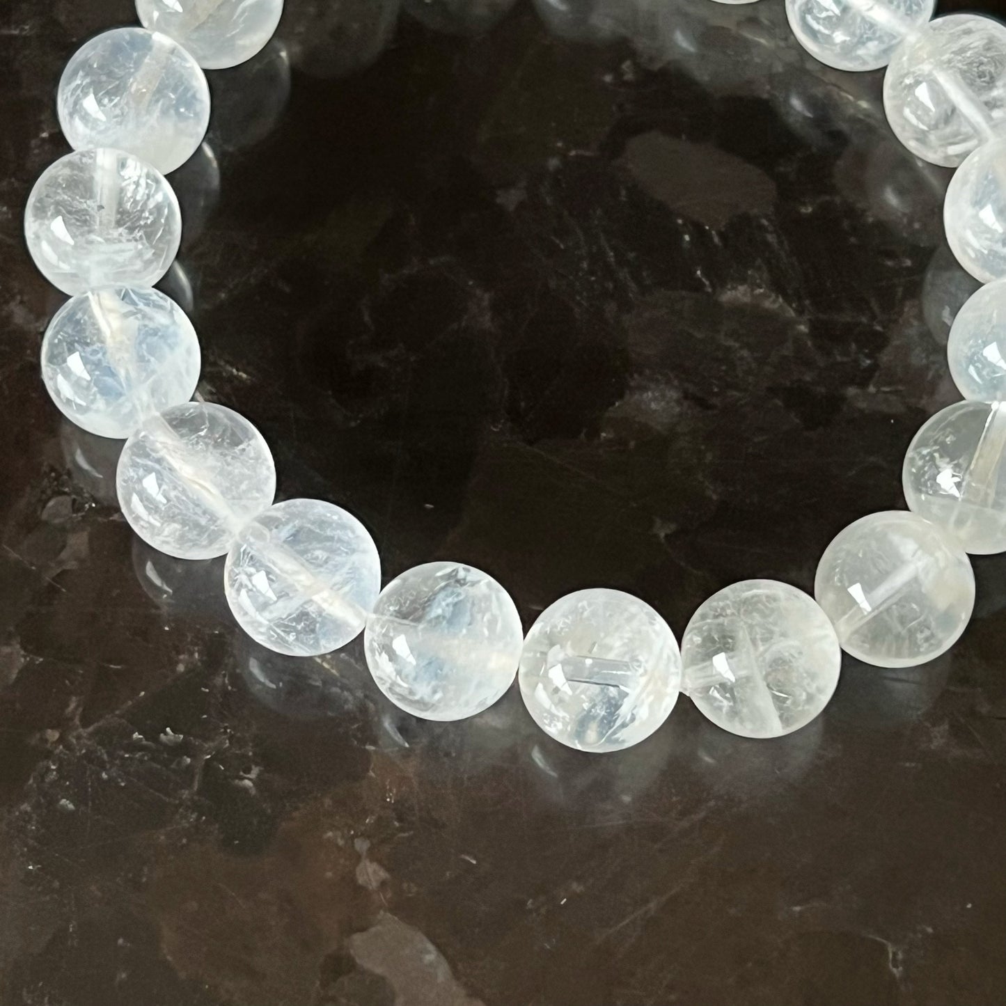 Crown Chakra Natural White Phantom Quartz Crystal Bracelet-Ninaouity