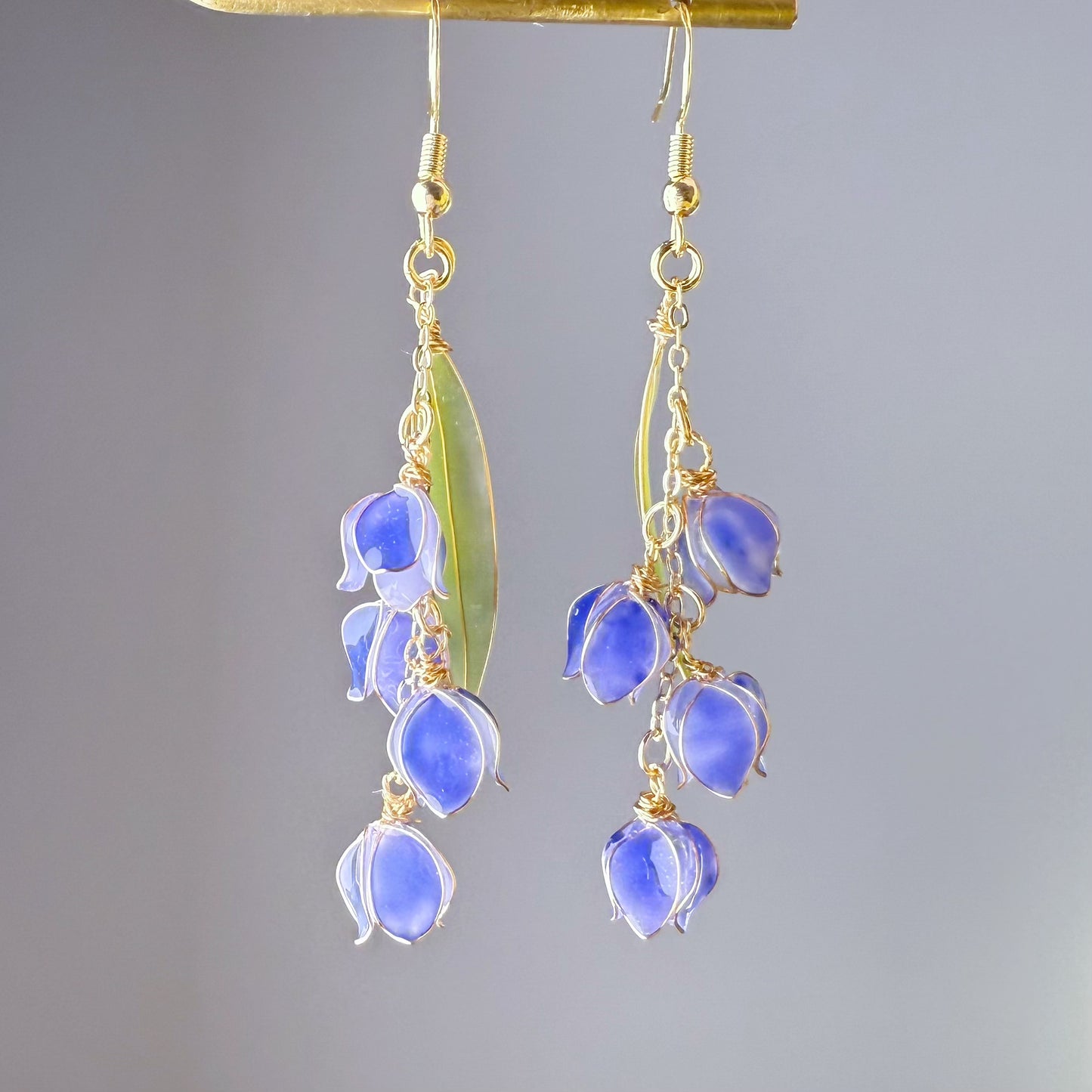 Handmade Spring Bluebells Flower Drop Earrings