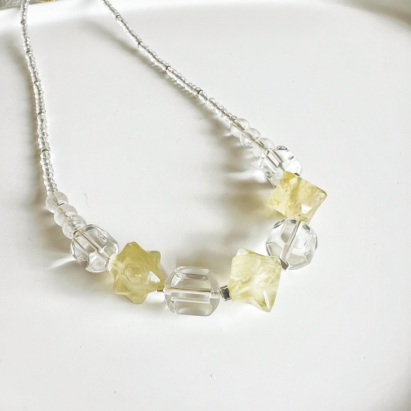 Merkaba Star Yellow Lemon Quartz Crystal Necklace-Ninaouity