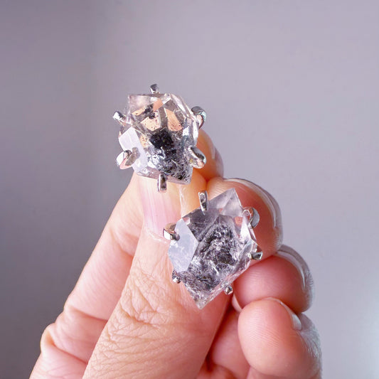 Handmade Natural Herkimer Diamond Crystal Earrings