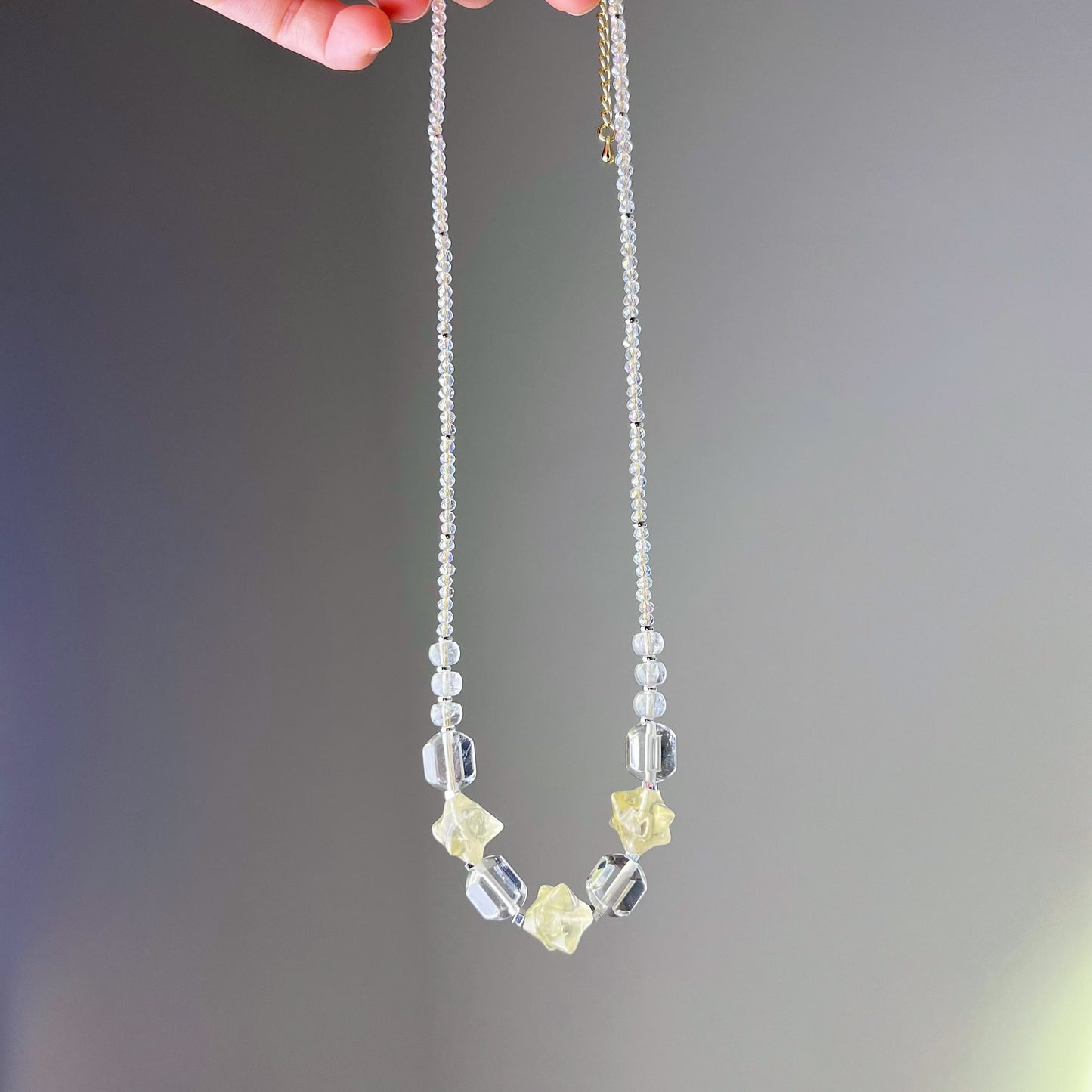Merkaba Star Yellow Lemon Quartz Crystal Necklace-Ninaouity