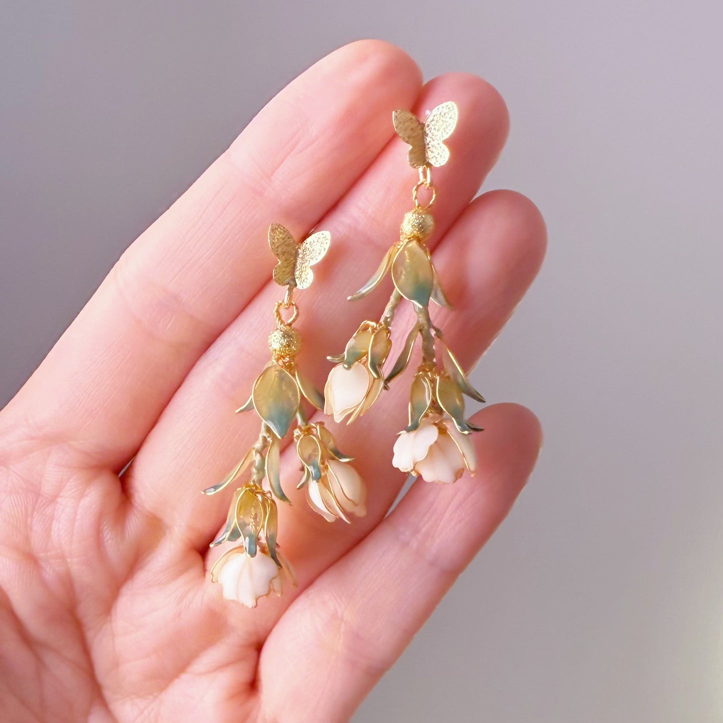 White Jasmine Flowers Earrings