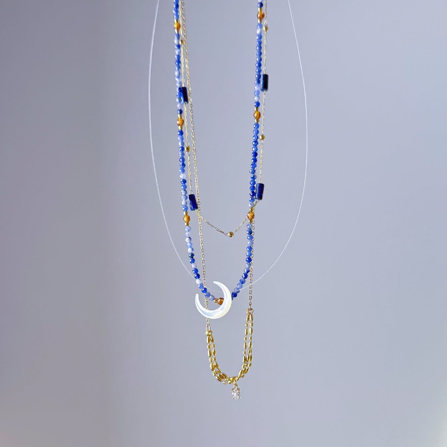 Handmade Water drop and Grain Chain Necklace