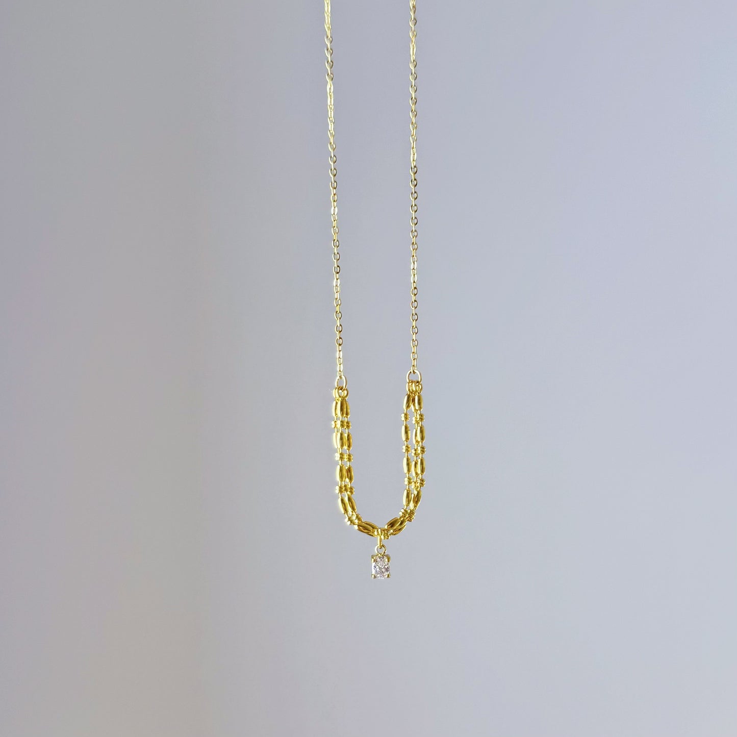 Handmade Water drop and Grain Chain Necklace