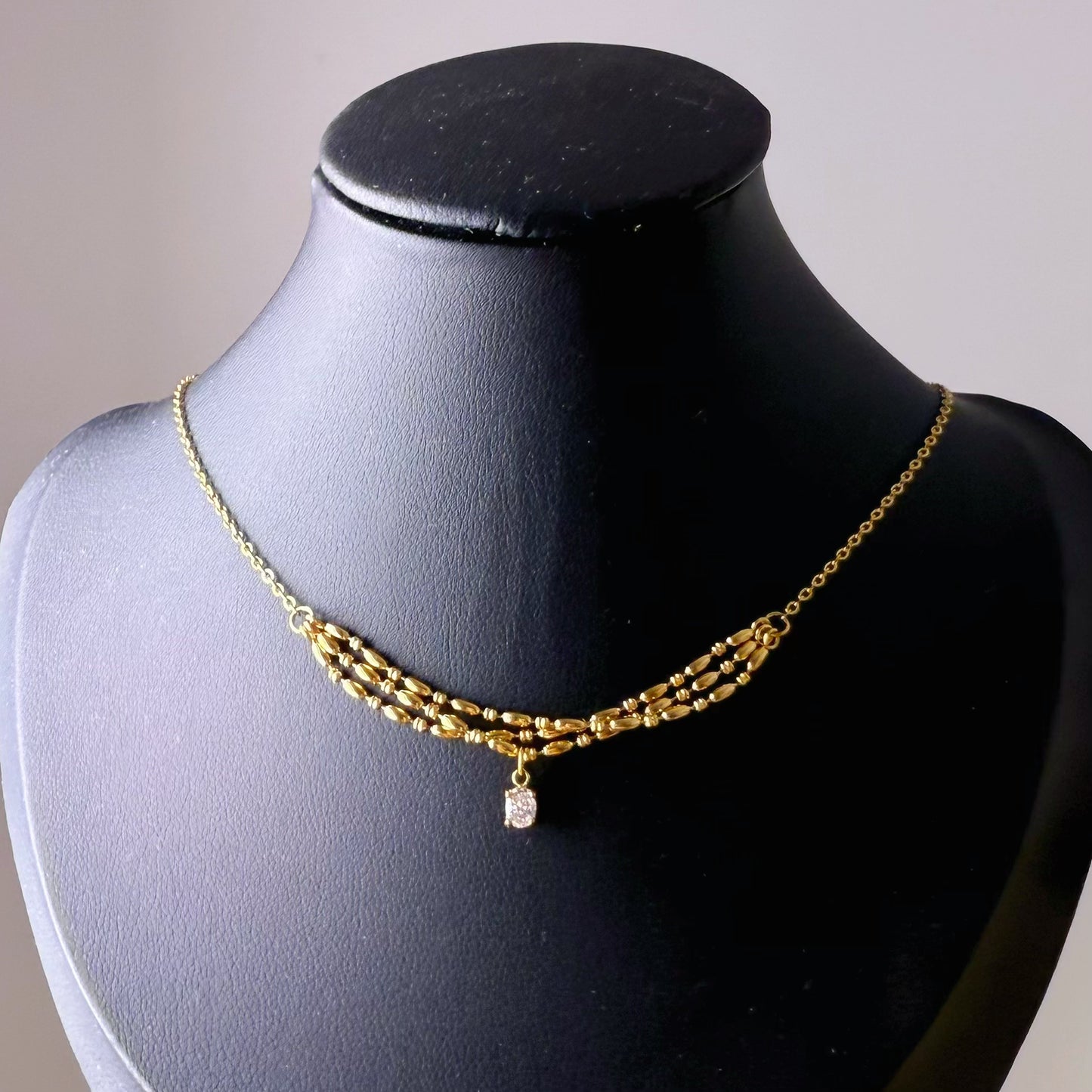 Handmade Water drop and Grain Chain Necklace