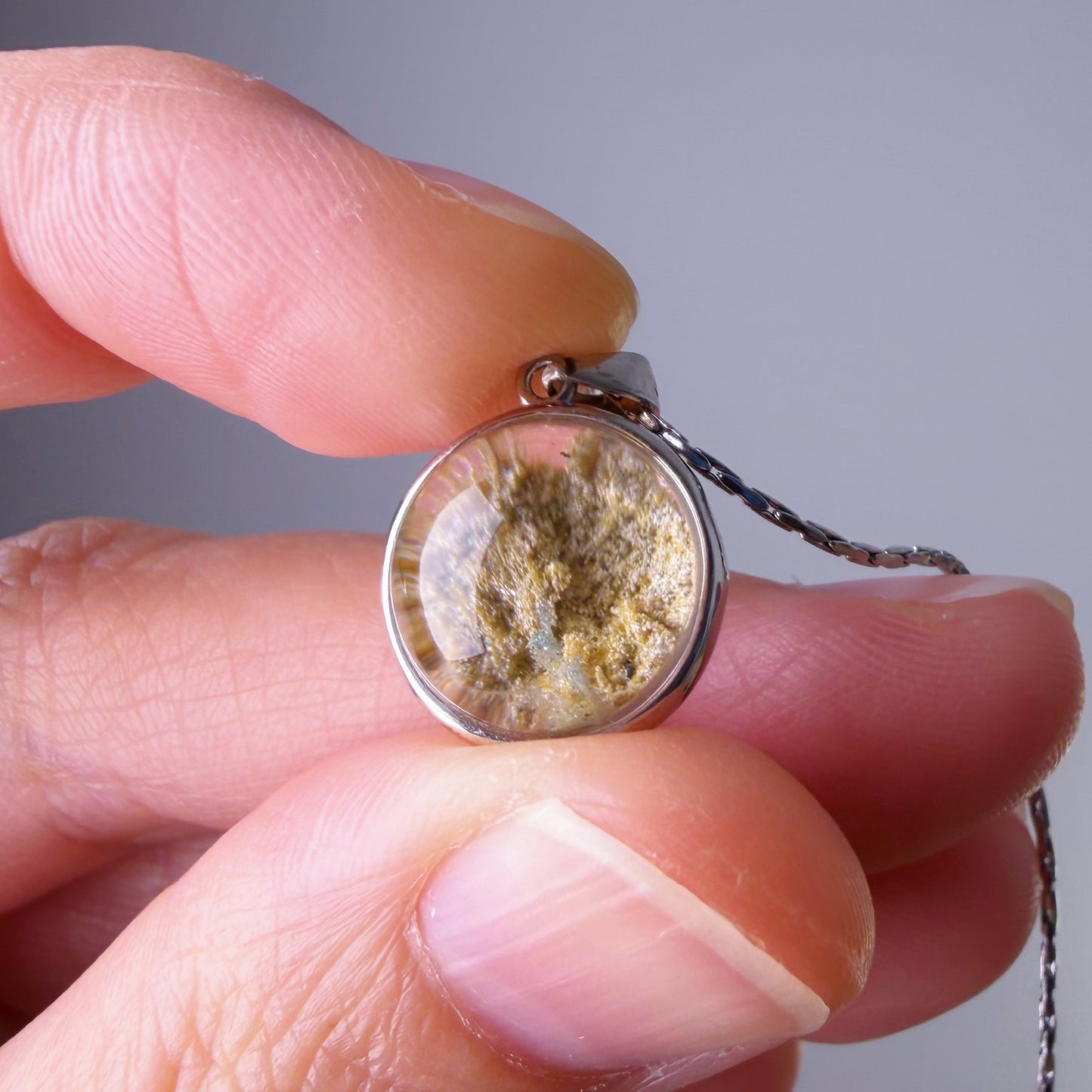 Quartzberry - Natural Yellow Phantom Quartz Crystal Necklace - One-of-a-kind