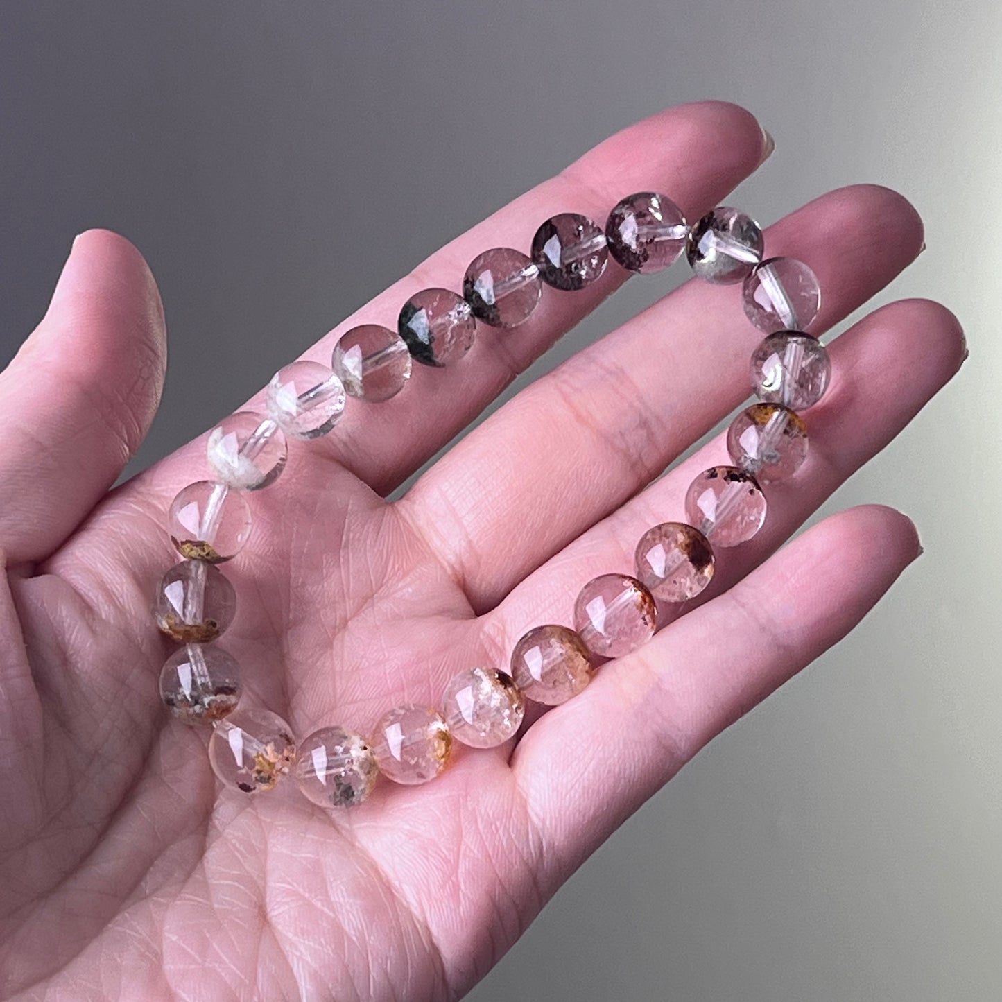 Crown Chakra Natural Four Seasons Phantom Quartz Crystal Bracelet-Ninaouity