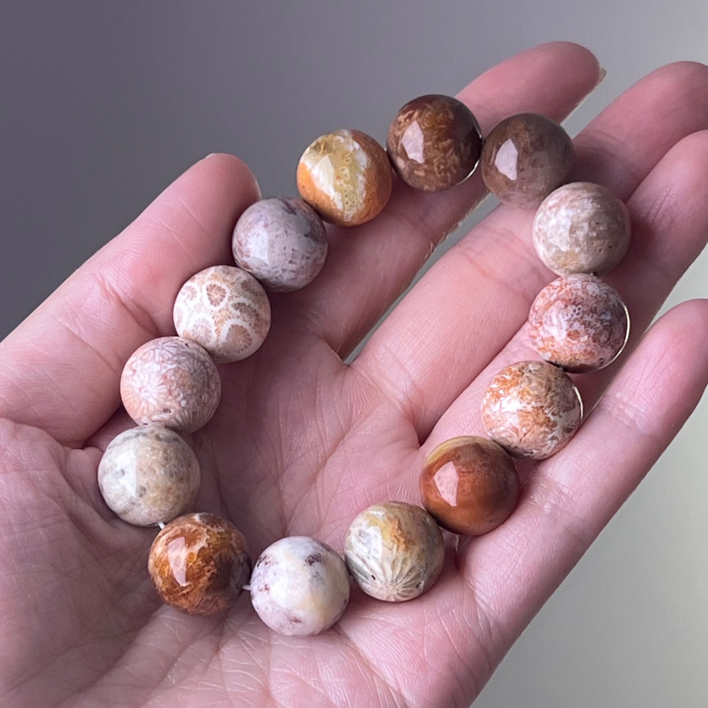Root Chakra Large Coral Jade Crystal Bead Bracelet-Ninaouity