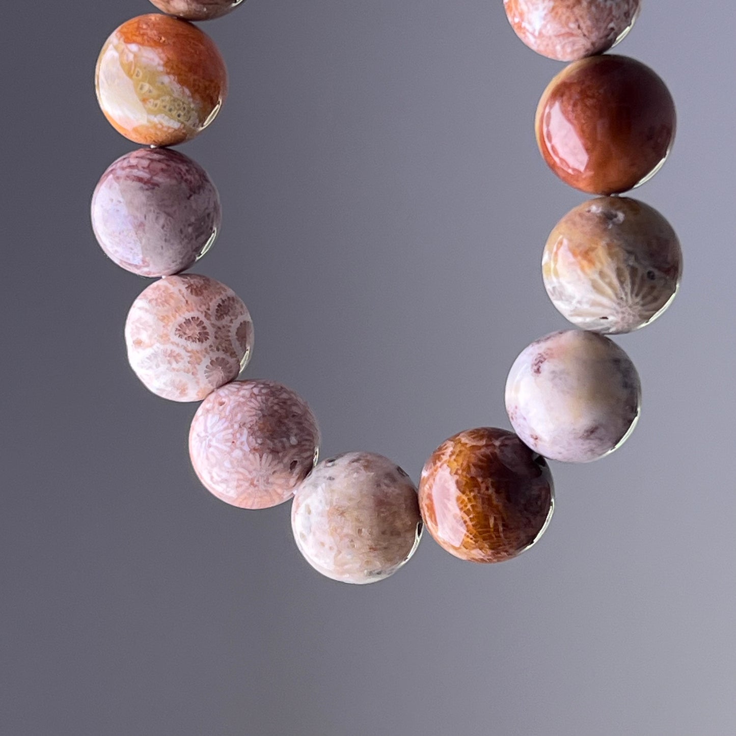 Root Chakra Large Coral Jade Crystal Bead Bracelet-Ninaouity