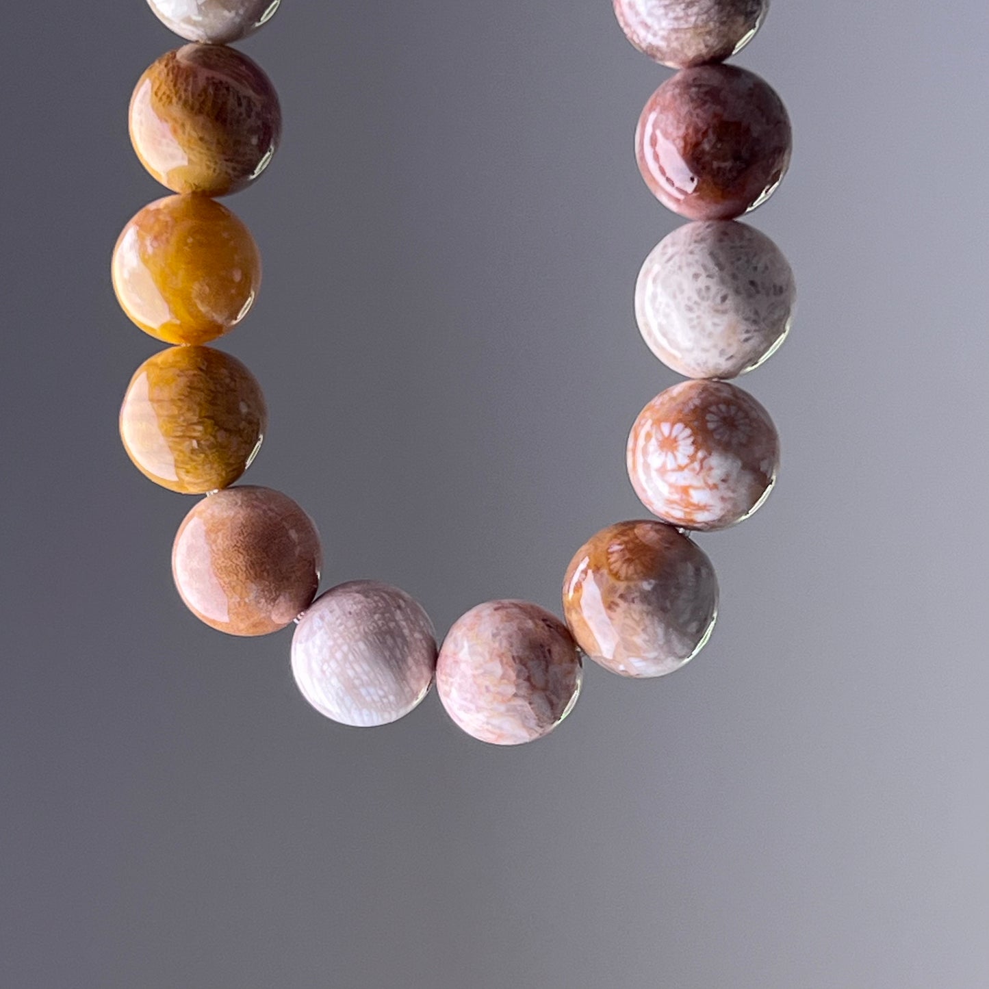 Root Chakra Coral Jade Crystal Bead Bracelet-Ninaouity