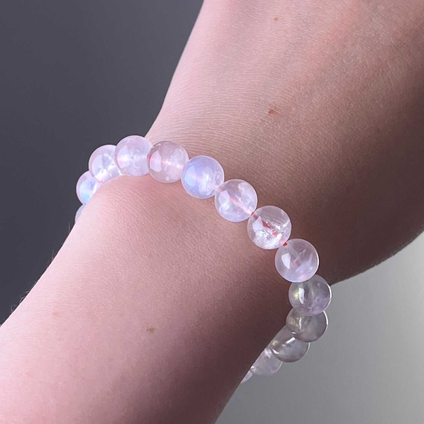 Crown Chakra Pink Moonstone Crystal Bracelet-Ninaouity