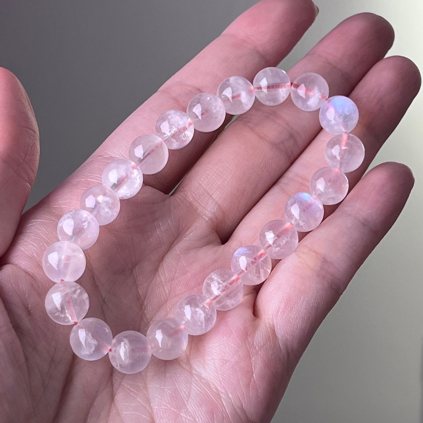Crown Chakra Pink Moonstone Crystal Bracelet-Ninaouity