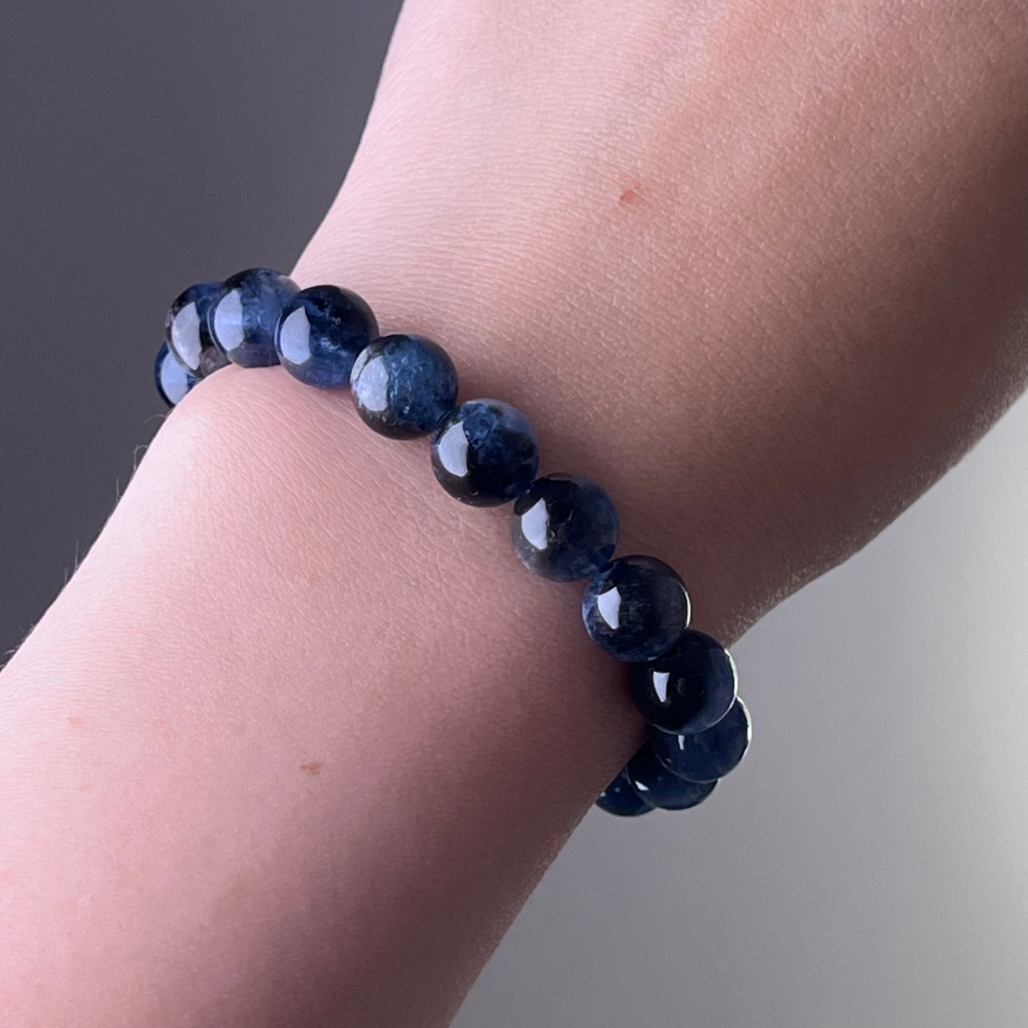Throat Chakra Natural Evil Eye Dark Blue Aquamarine Crystal Bracelet-Ninaouity