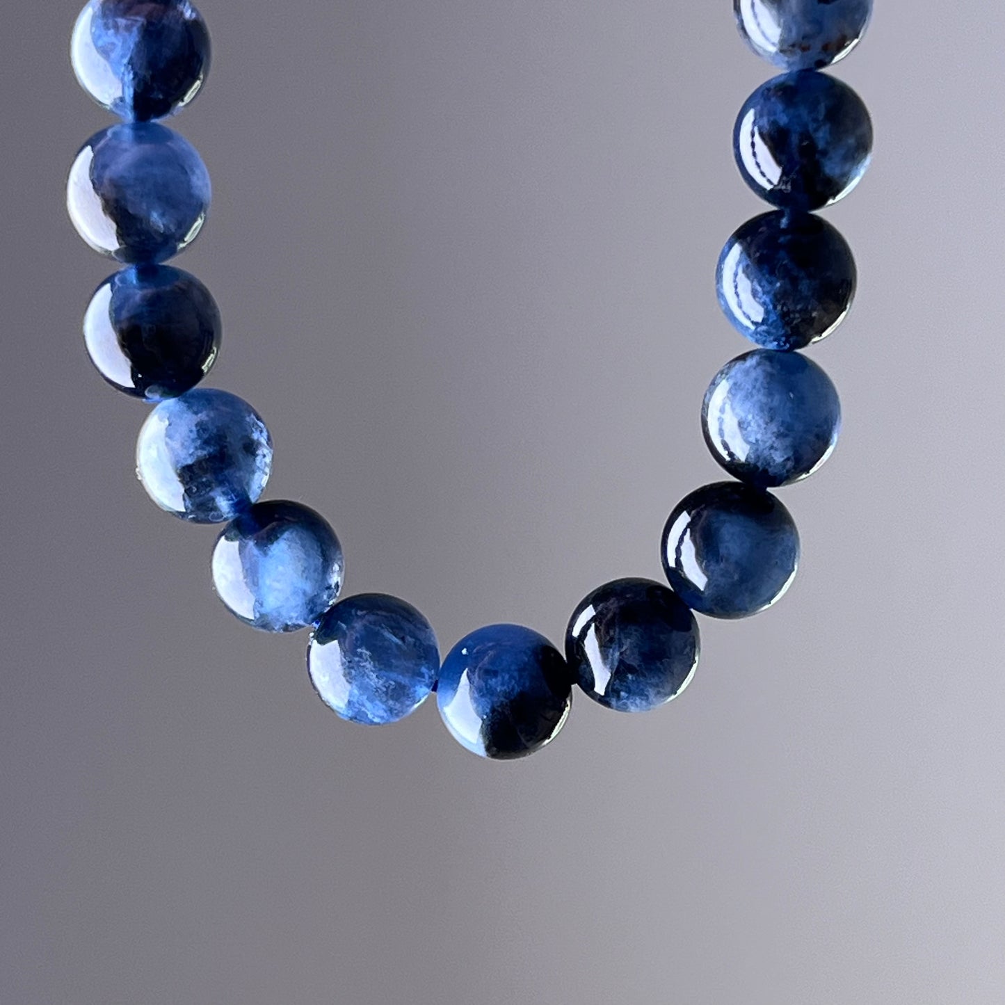 Throat Chakra Natural Evil Eye Dark Blue Aquamarine Crystal Bracelet-Ninaouity