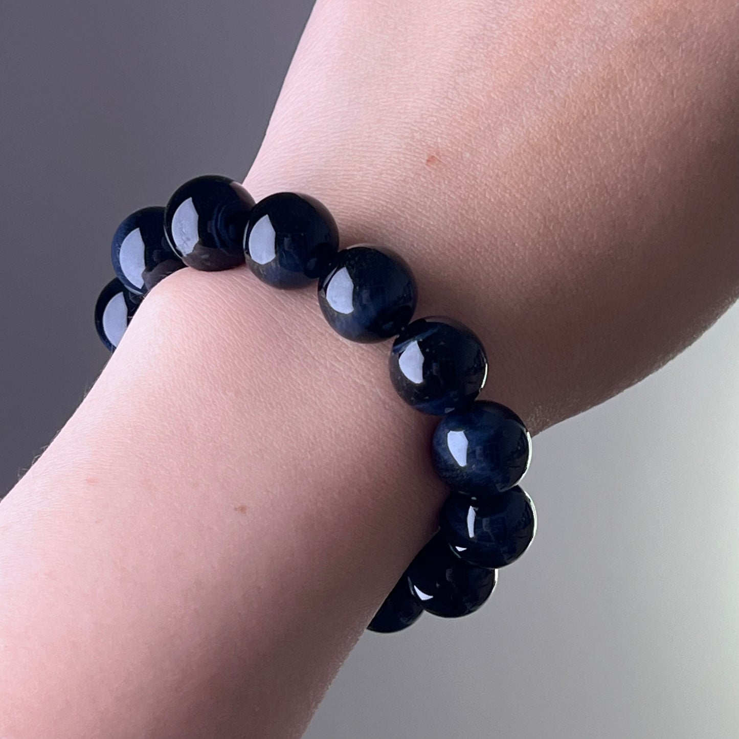 Throat Chakra Blue Tigers Eye Crystal Bead Bracelet-Ninaouity