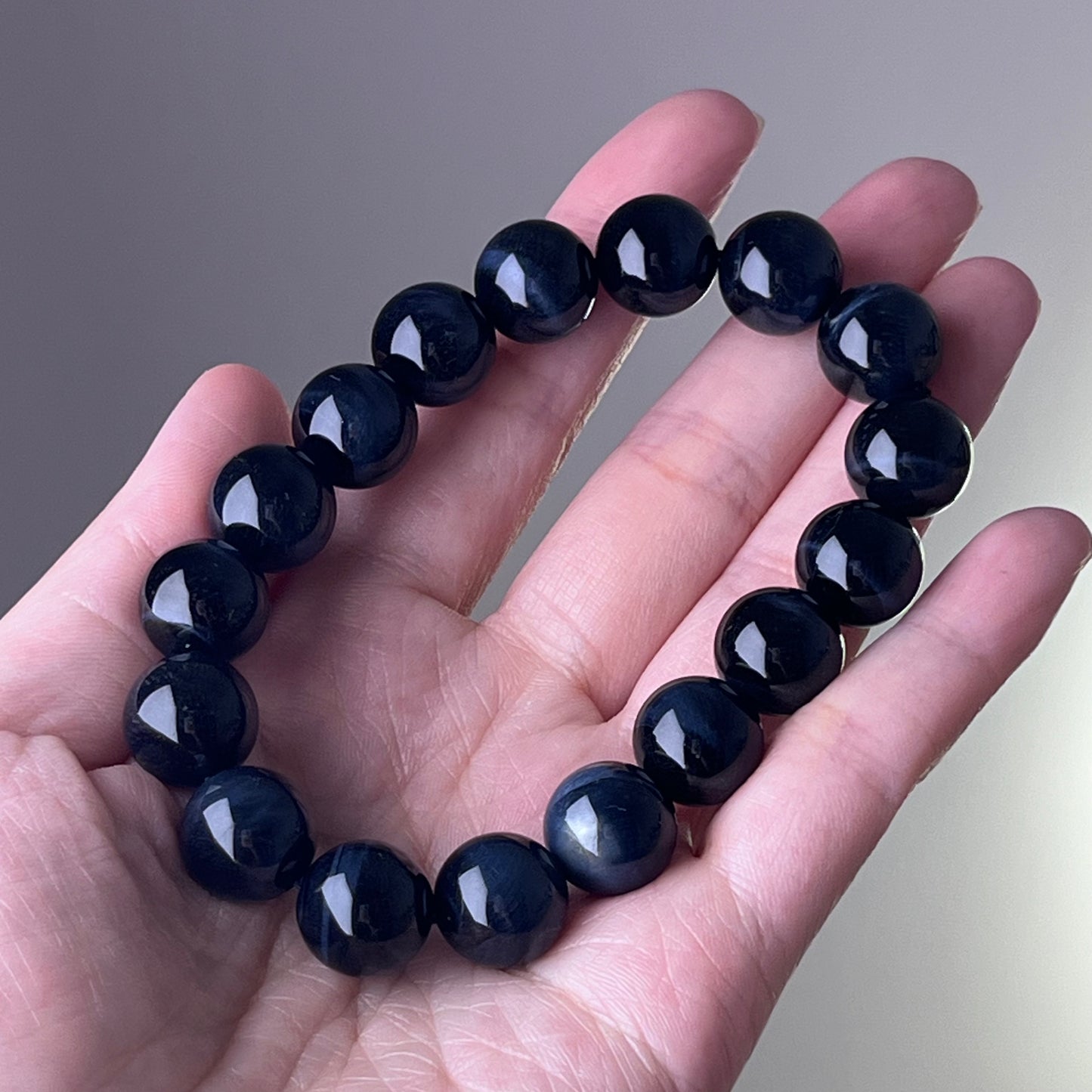 Throat Chakra Blue Tigers Eye Crystal Bead Bracelet-Ninaouity