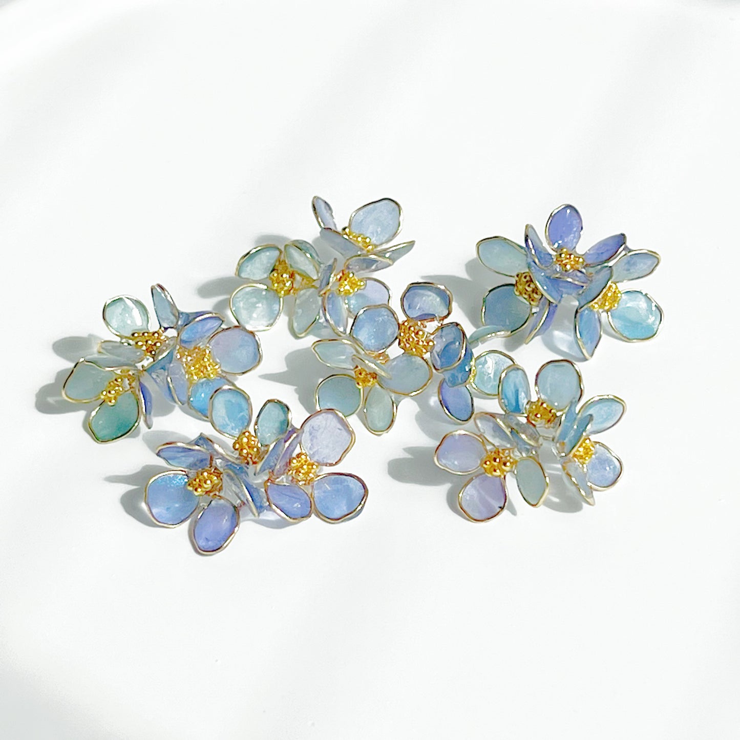 Handmade Blue Hydrangeas Flower Earrings-Ninaouity