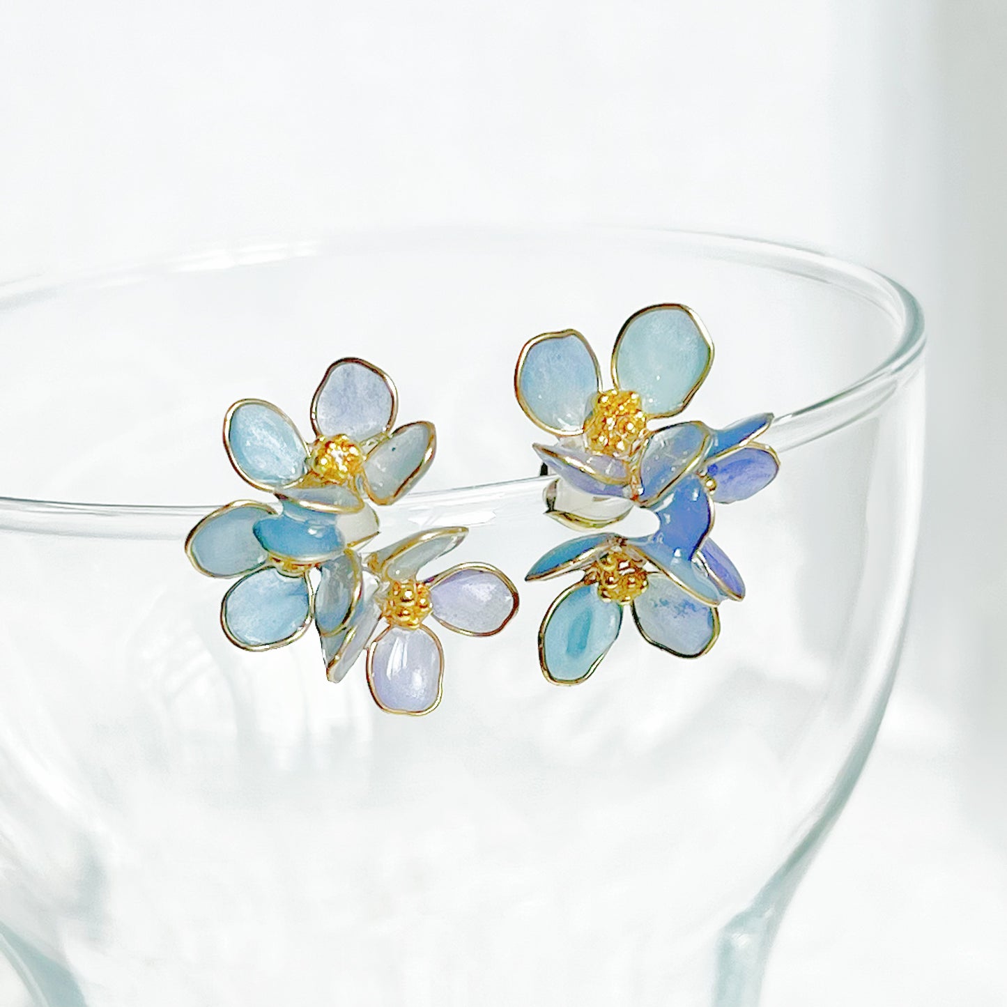 Handmade Blue Hydrangeas Flower Earrings-Ninaouity