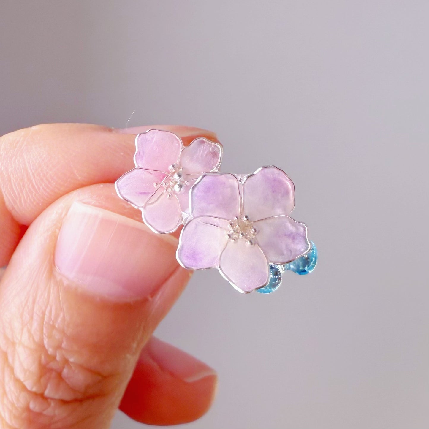 Handmade Little Purple Stars Flowers Ring