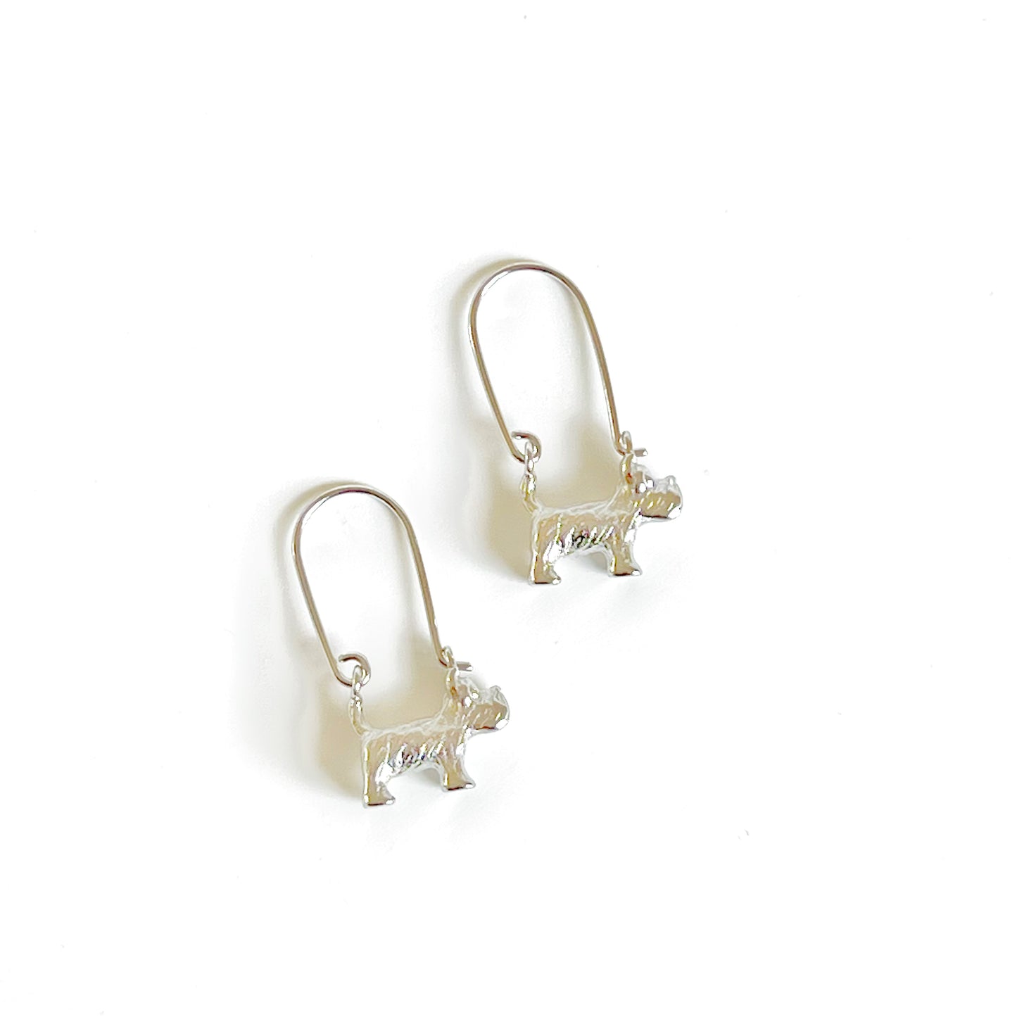 Silver West Highland White Terrier Dog Earrings-Ninaouity