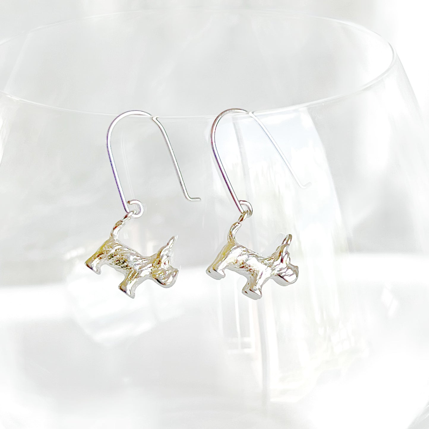 Silver West Highland White Terrier Dog Earrings-Ninaouity