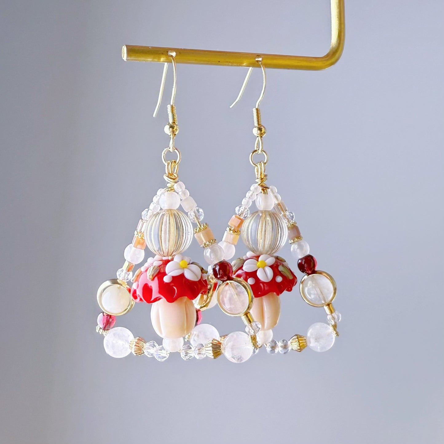 Handmade Fly Agaric Magic Red Mushrooms Earrings